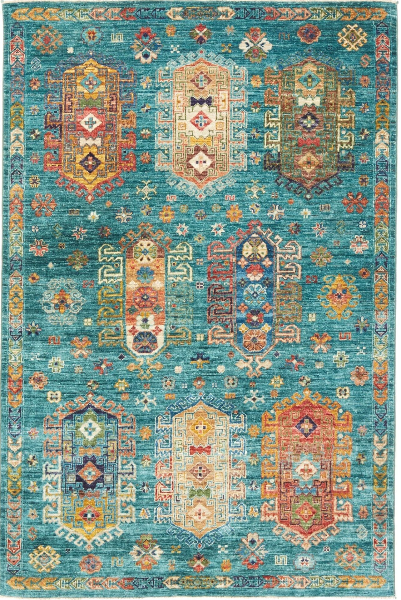 Samarkand Orientteppich 129 x 189 cm handgeknüpft, Schurwolle