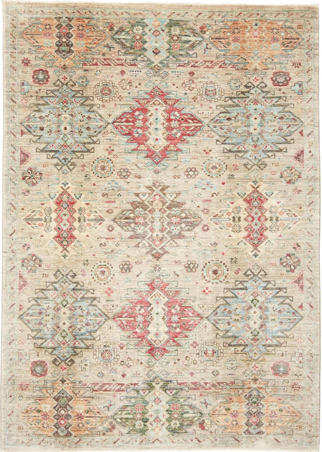 Samarkand Orientteppich 148 x 207 cm, bunt, handgeknüpft