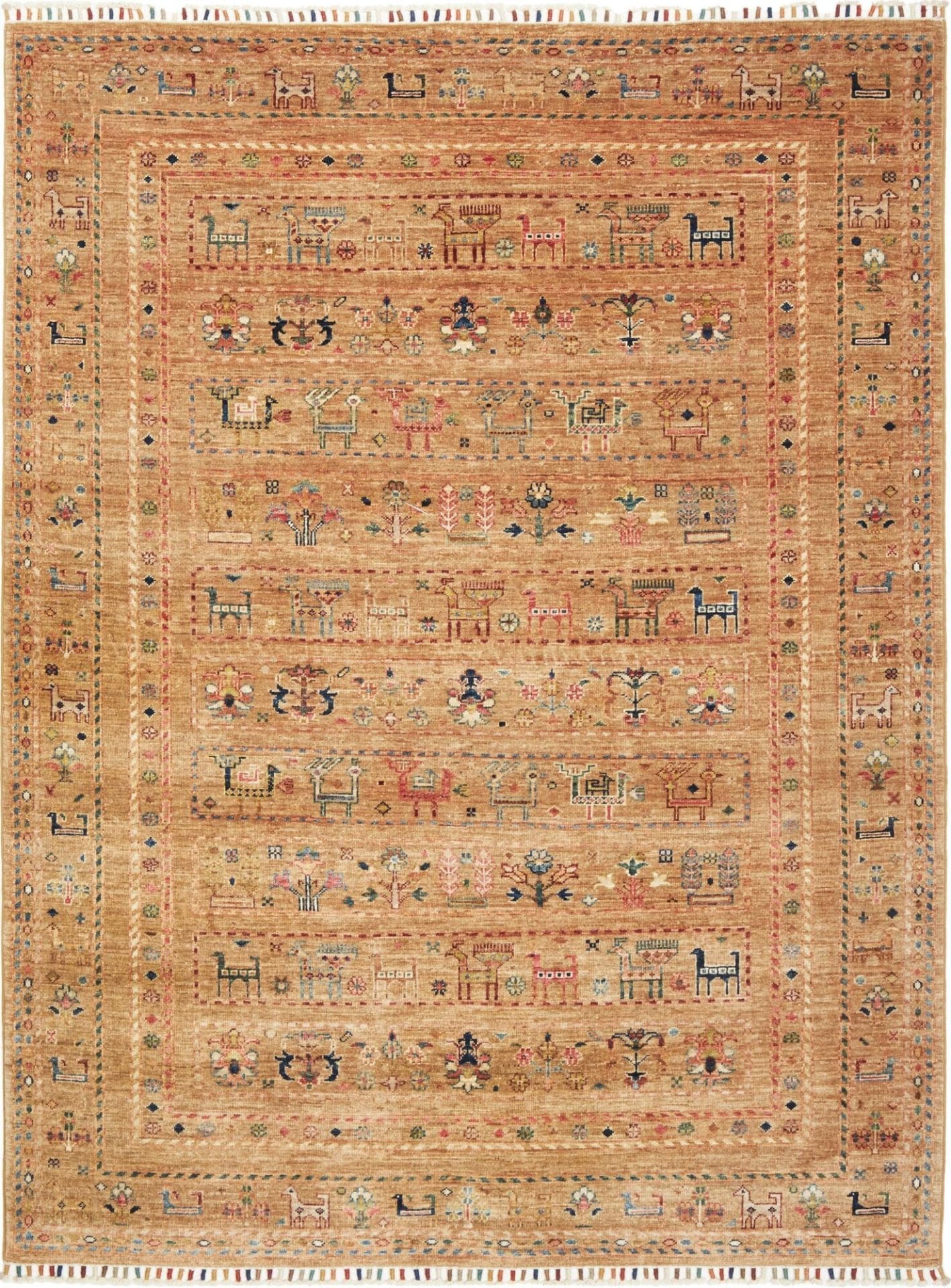 Samarkand Orientteppich 153 x 196cm, handgeknüpft, Schurwolle