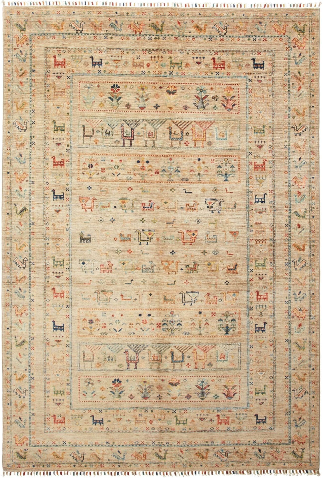 Samarkand Orientteppich 166 x 247cm, handgeknüpft, farbenfrohes Muster