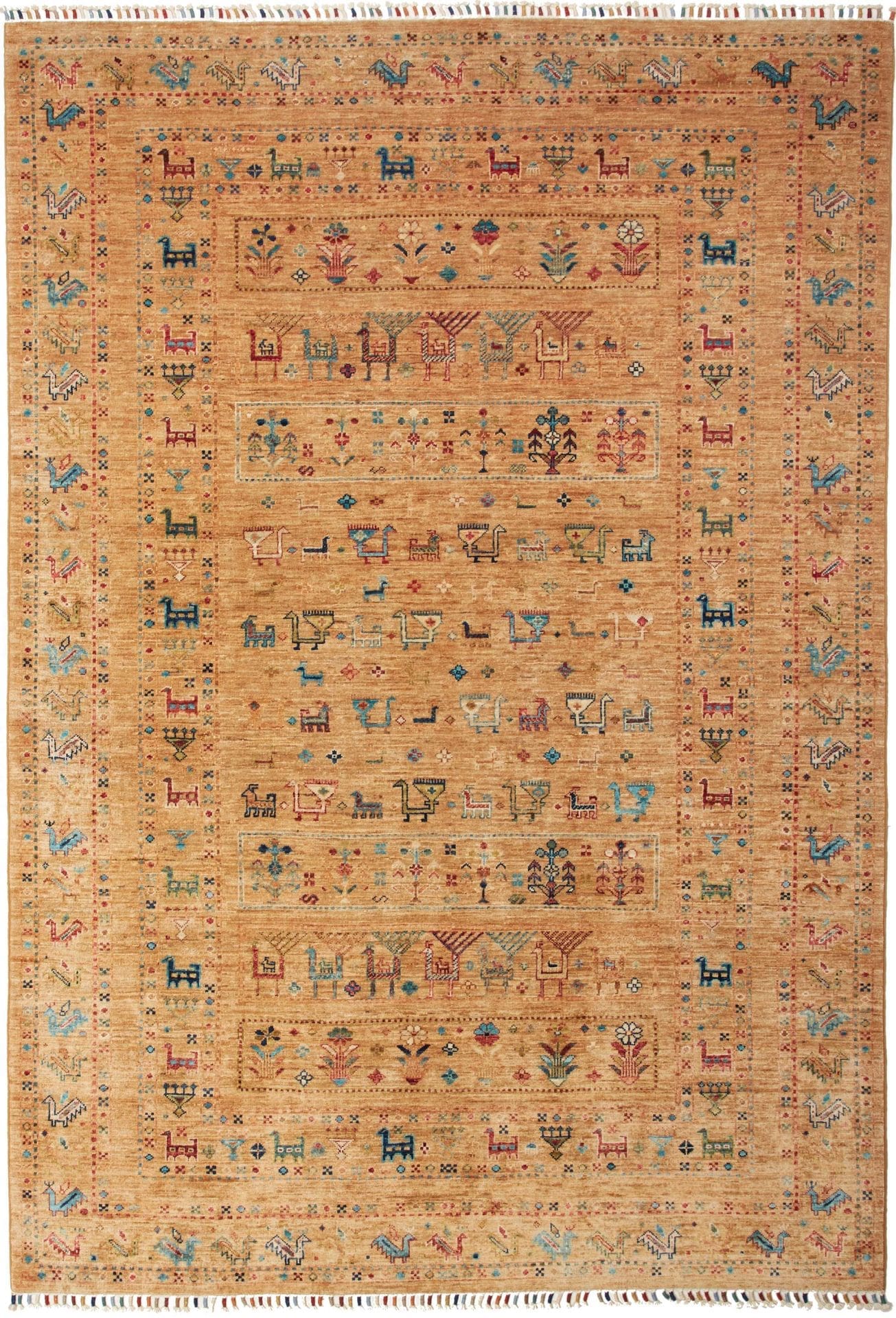 Samarkand Orientteppich 171 x 243cm farbenfroh handgeknüpft