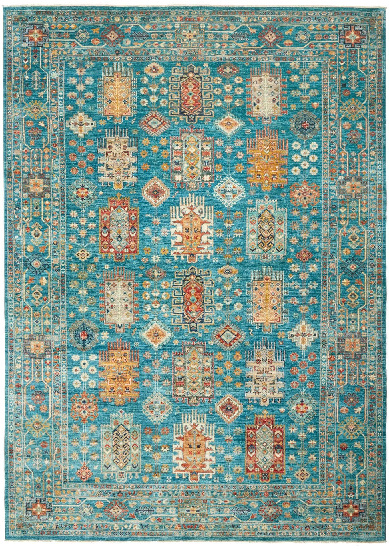 Samarkand Orientteppich 242 x 341 cm, handgeknüpft, Wolle