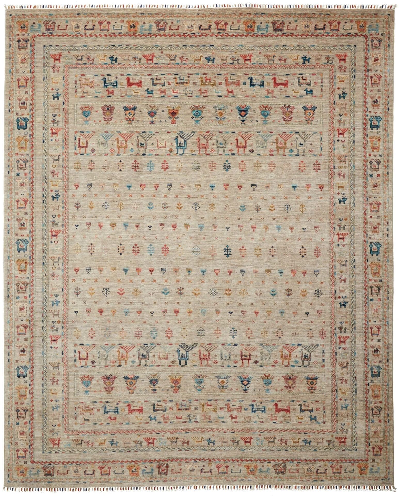 Samarkand Orientteppich 251 x 303 cm, handgeknüpft, Wolle