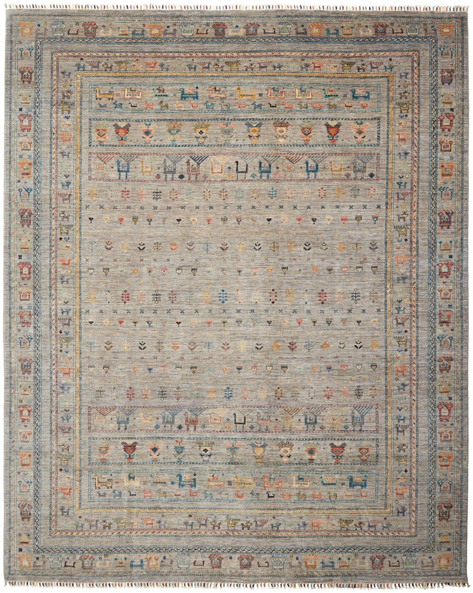 Samarkand Orientteppich 251 x 306cm, handgeknüpft, Schurwolle