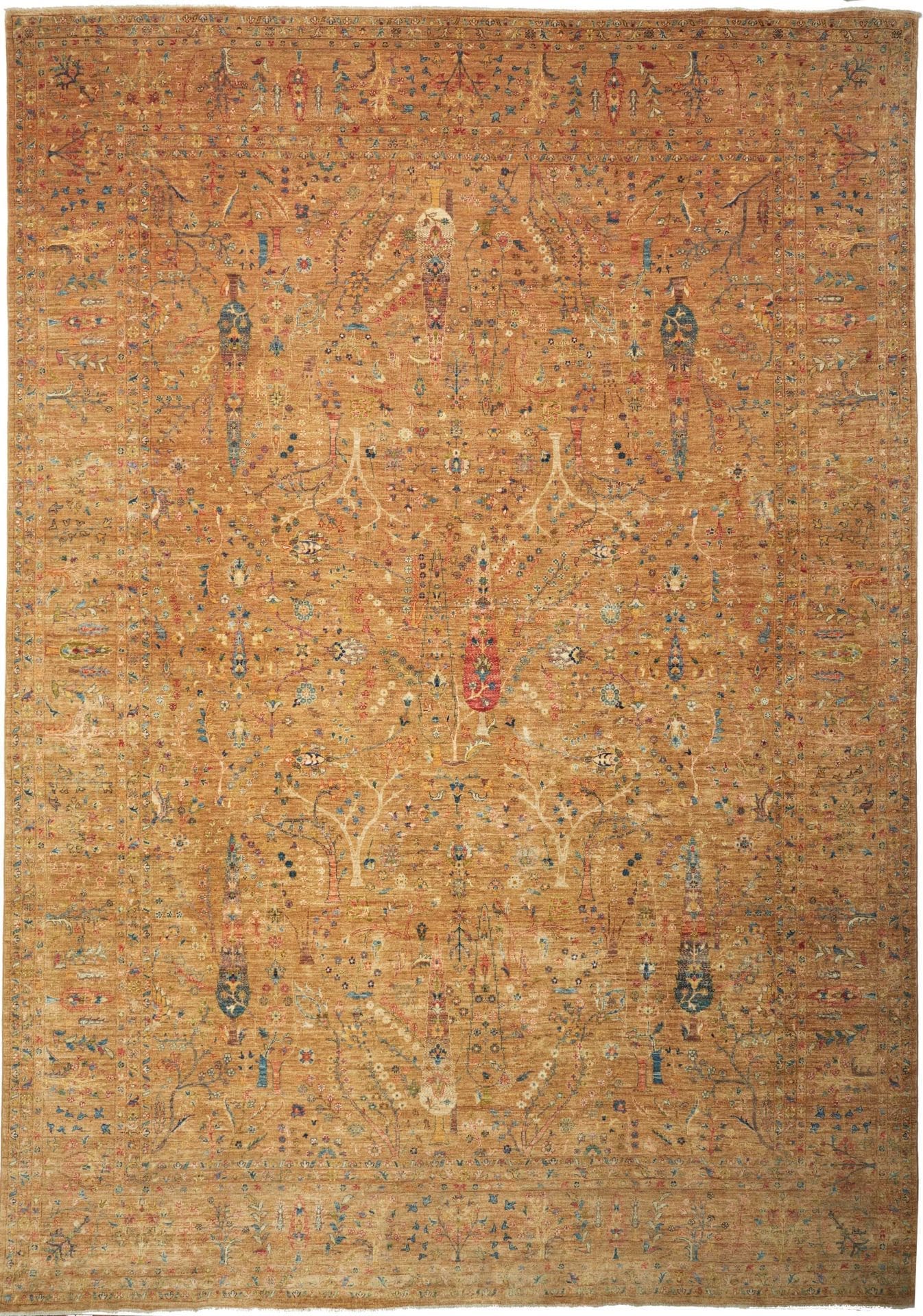 Samarkand Orientteppich 303 x 432 cm, handgeknüpft, Schurwolle