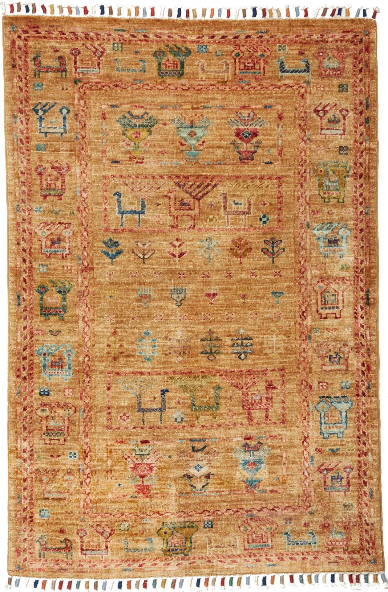 **Samarkand Orientteppich 81 x 113 cm, handgeknüpft, Wolle**