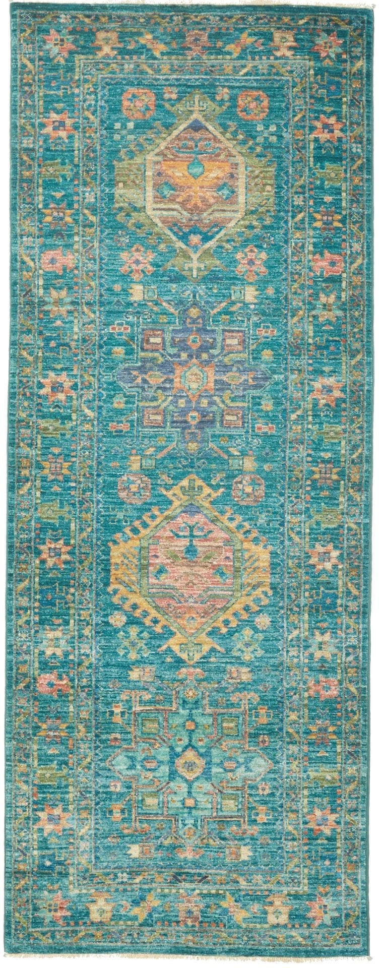 Samarkand Orientteppich 81 x 202cm, handgeknüpft, Wolle, bunt