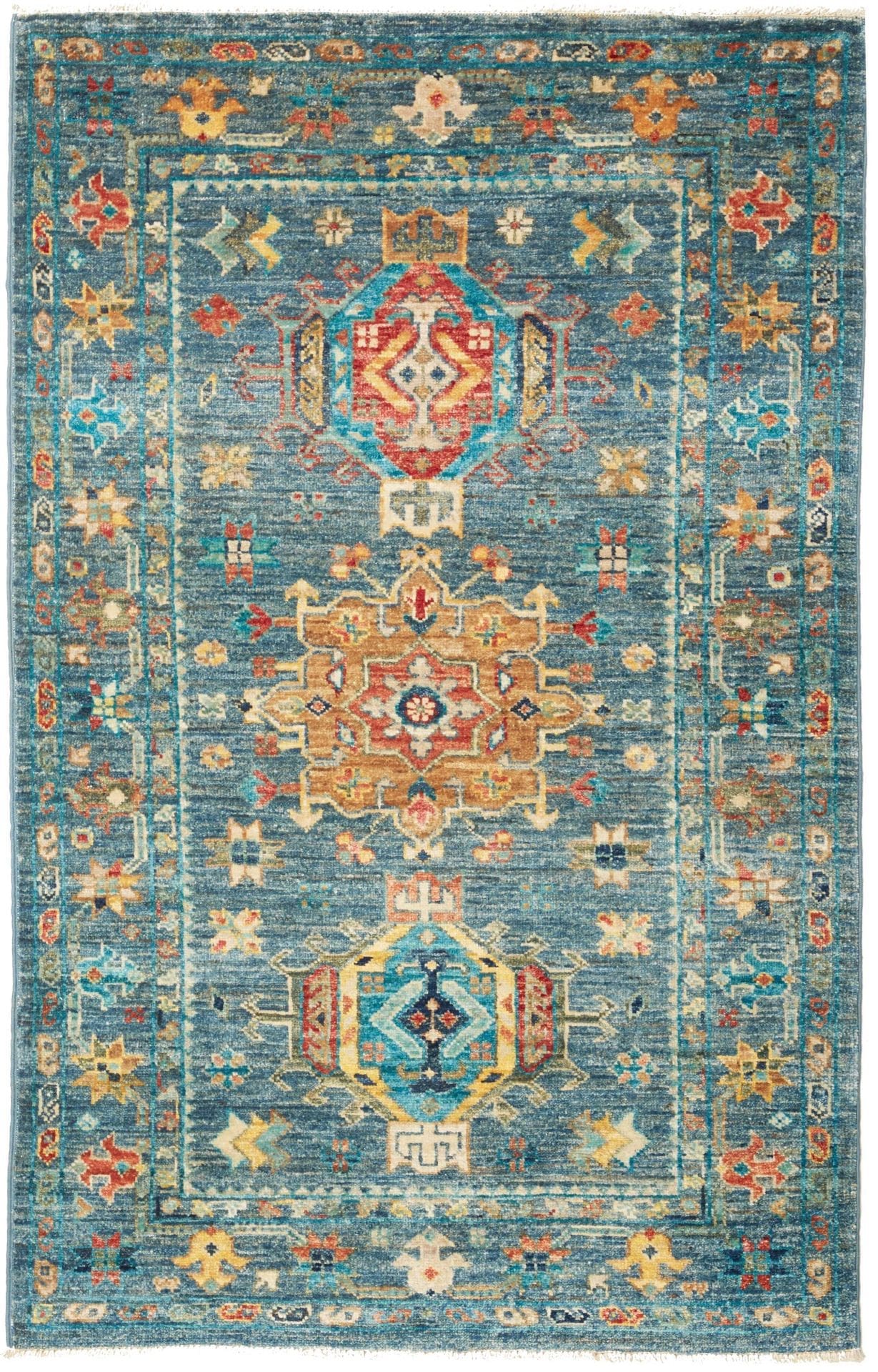 Samarkand Orientteppich 82 x 123cm, handgeknüpft, Schurwolle