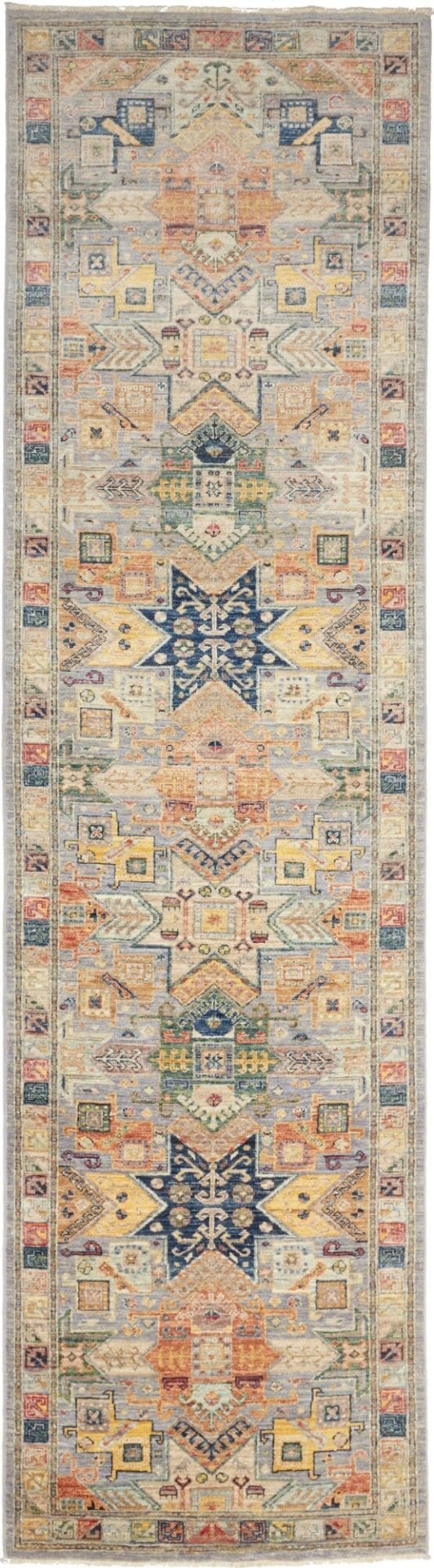 Samarkand Orientteppich 82 x 292cm, handgeknüpft, Wolle, modern