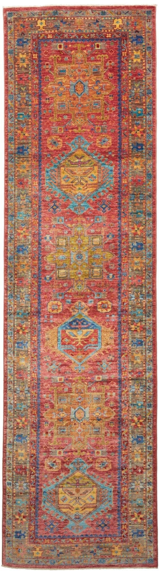 Samarkand Orientteppich 83 x 299cm, handgeknüpft, Wolle, bunt