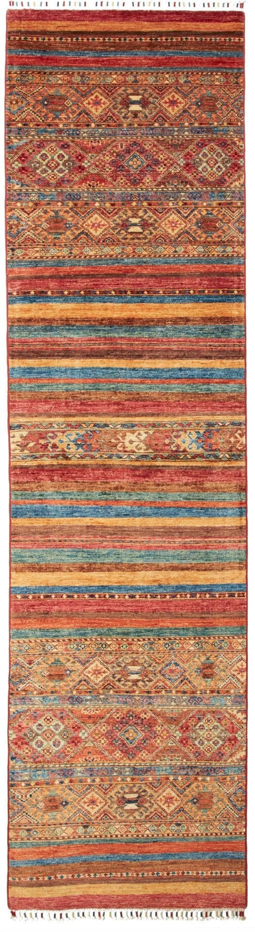 Samarkand Orientteppich 83 x 307cm, handgeknüpft, Wolle, bunt