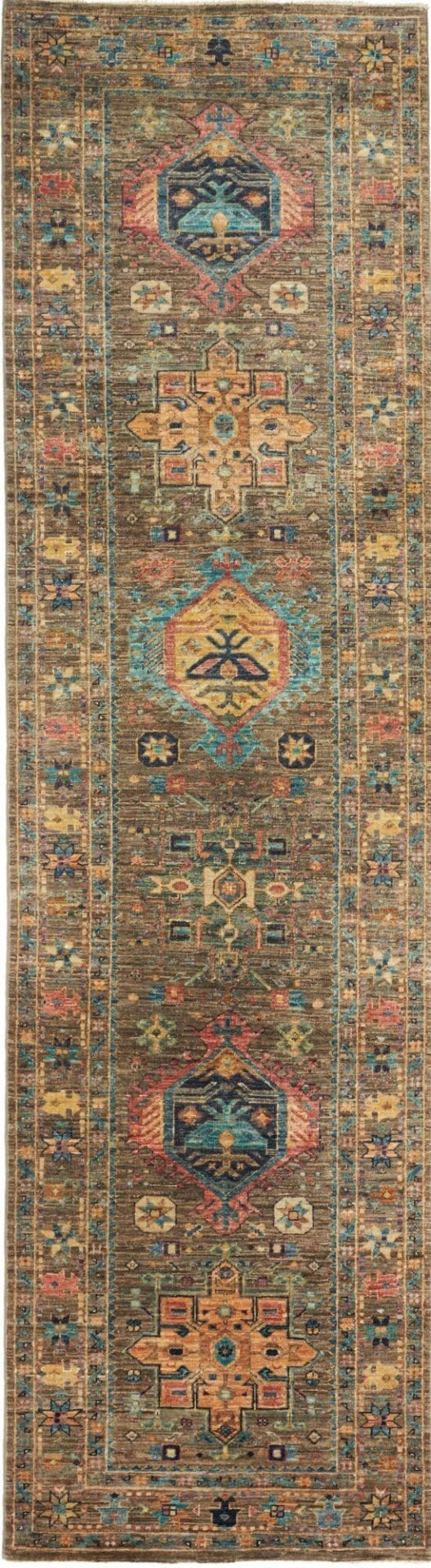Samarkand Orientteppich 84 x 294cm, handgeknüpft, Schurwolle