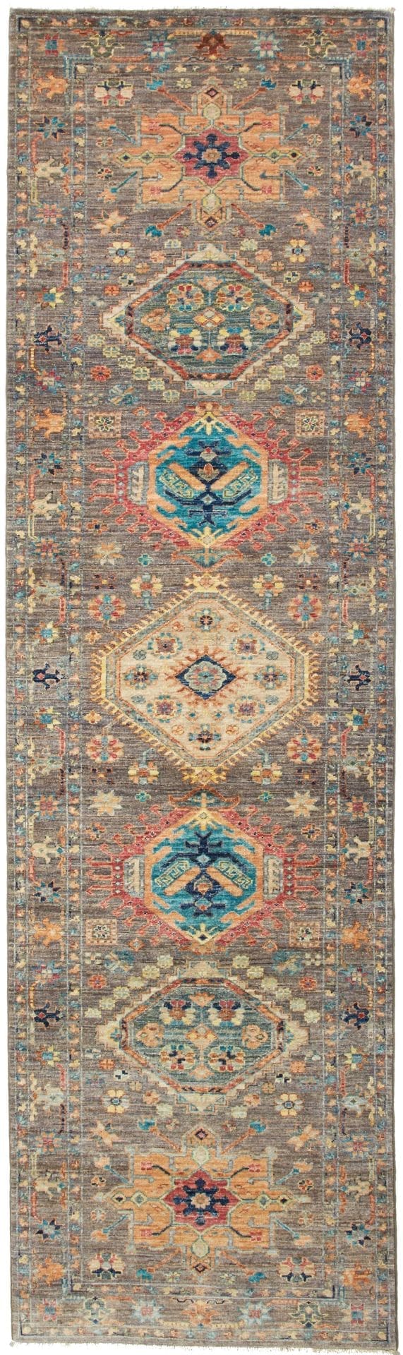 Samarkand Orientteppich 84 x 295cm, Schurwolle, handgeknüpft