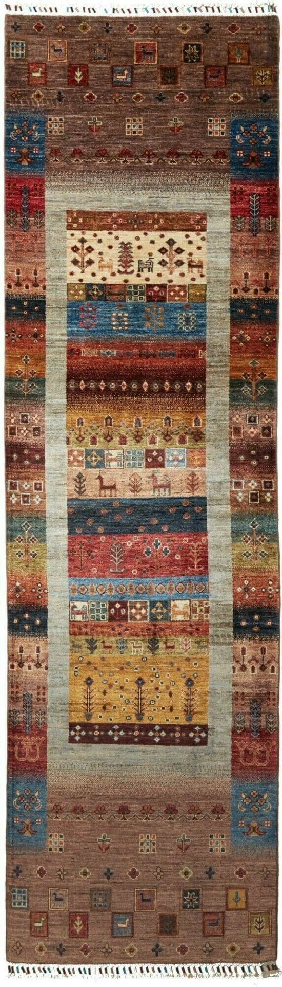 Samarkand Orientteppich 87 x 297cm, handgeknüpft, Schurwolle