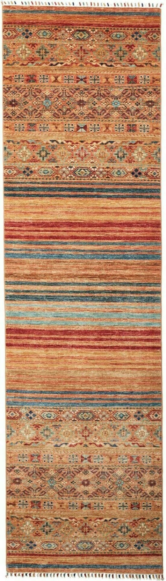 Samarkand Orientteppich 87 x 300cm, florale Muster, handgeknüpft