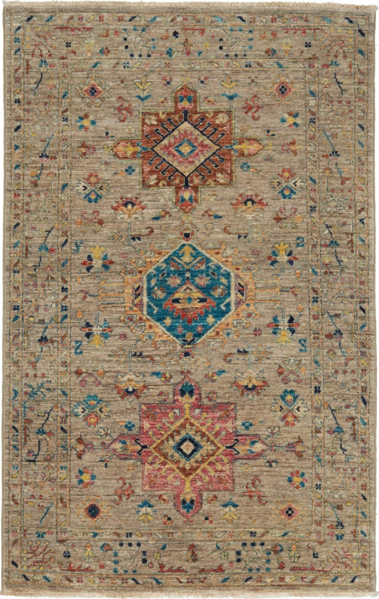 Samarkand Orientteppich 98 x 152cm, handgeknüpft, Wolle