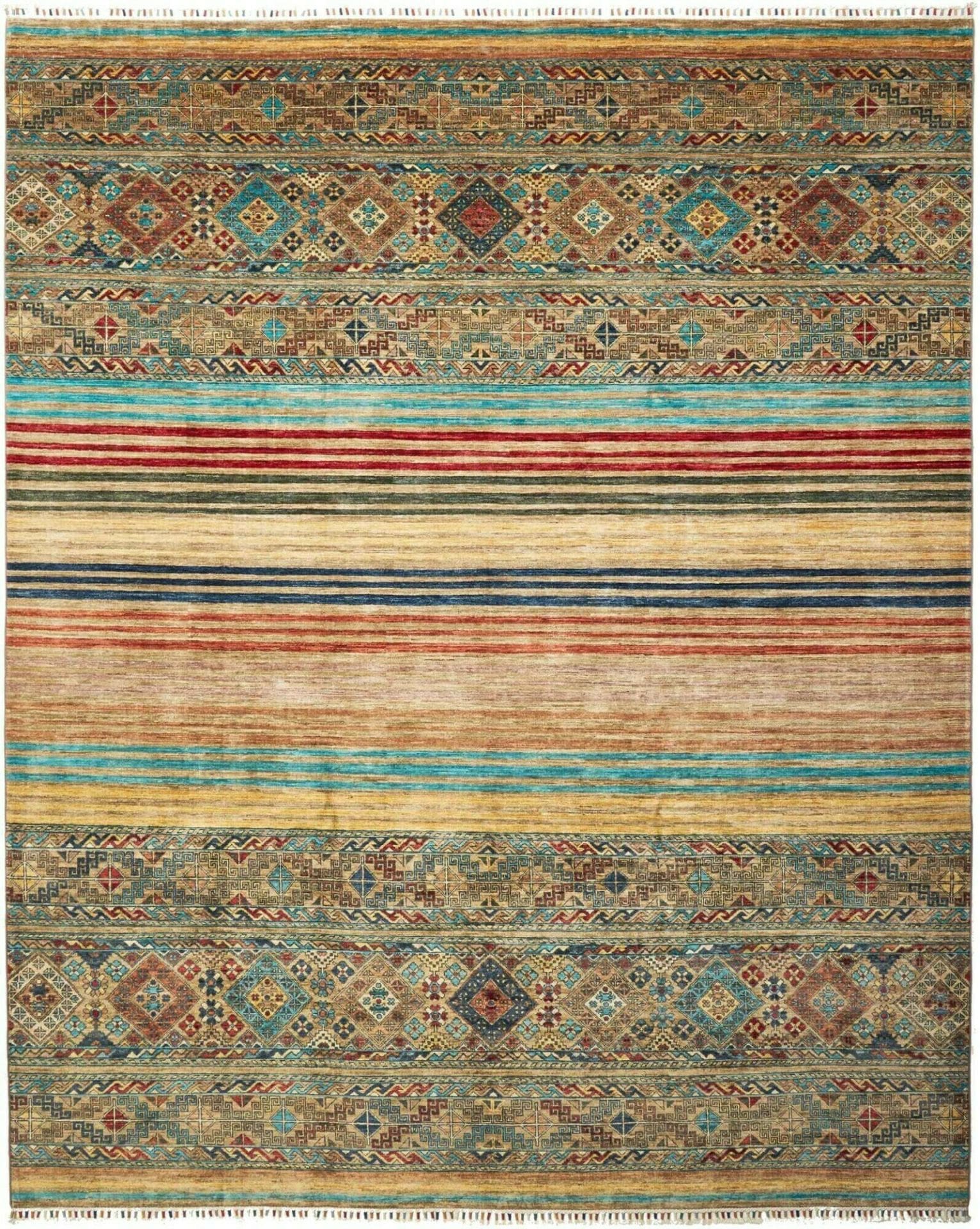 Samarkand Teppich 252 x 306cm, handgeknüpft, Schurwolle, Orientteppich