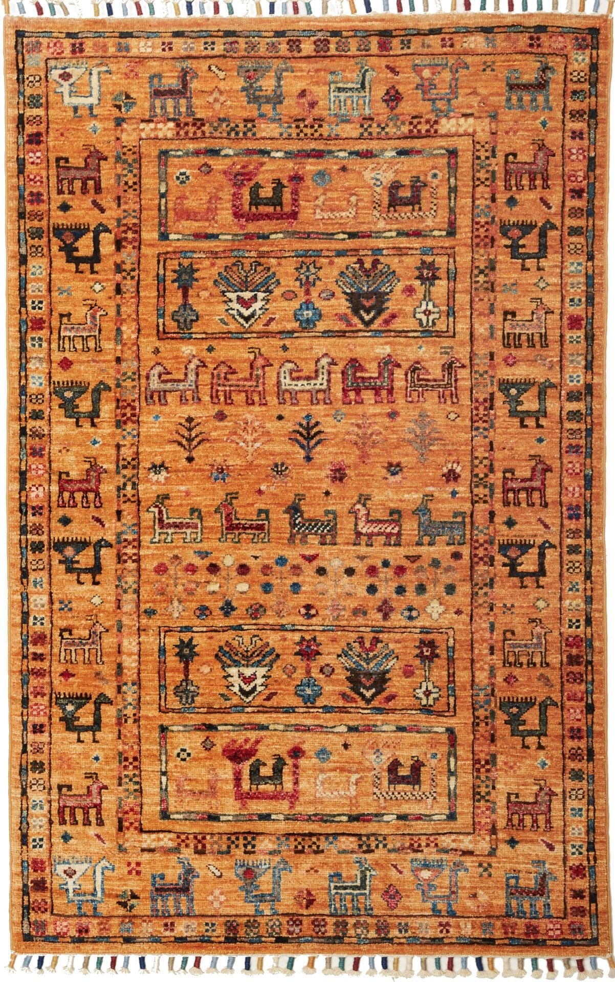 Samarkand Teppich 83 x 123 cm, Schurwolle, handgeknüpft, Orientteppich