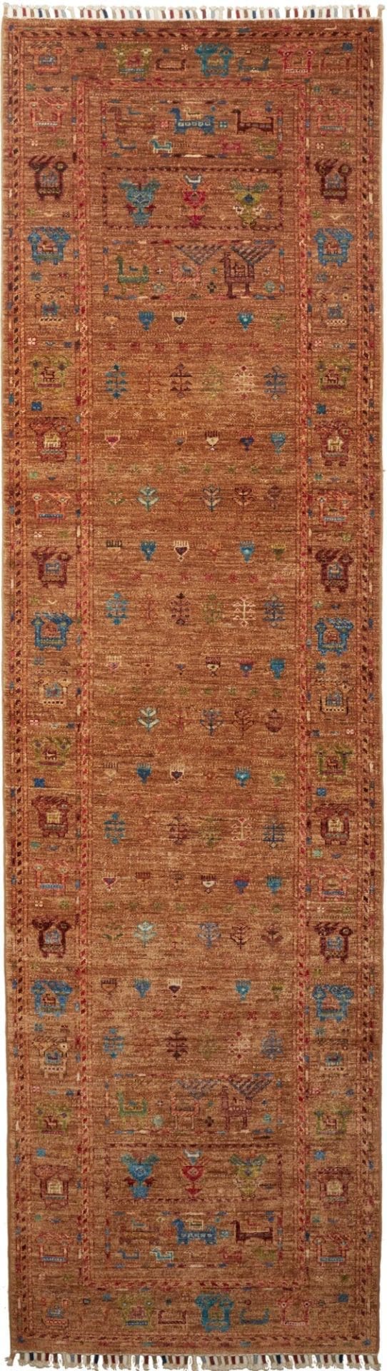Samarkand Teppich 84 x 289cm, handgeknüpft, Schurwolle, Orientteppich