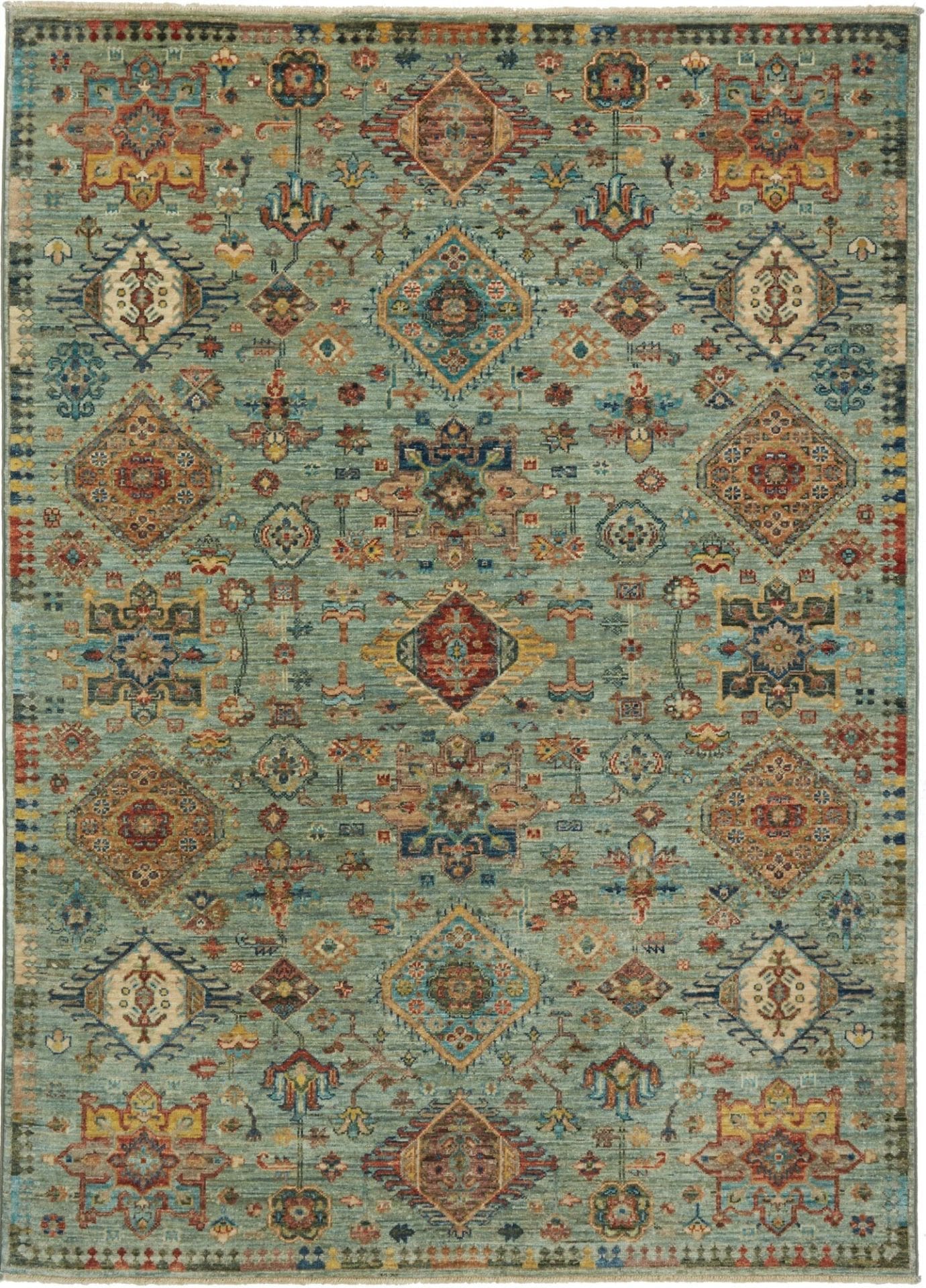 Samarkand Tribal Teppich 150 x 206 cm, handgeknüpft, Wolle