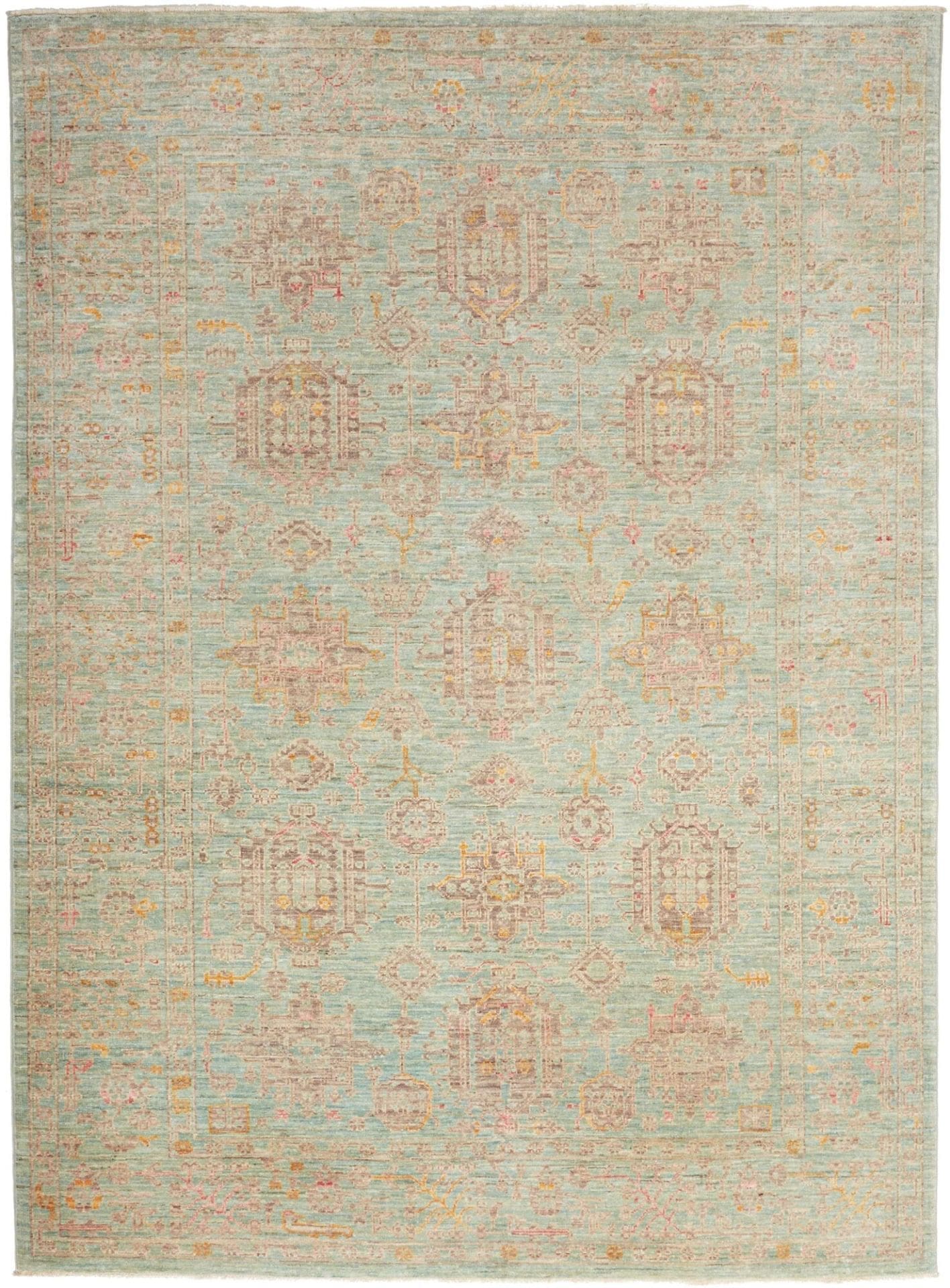 Samarkand Tribal Teppich 170 x 227 cm - Handgeknüpft, Wolle, bunt