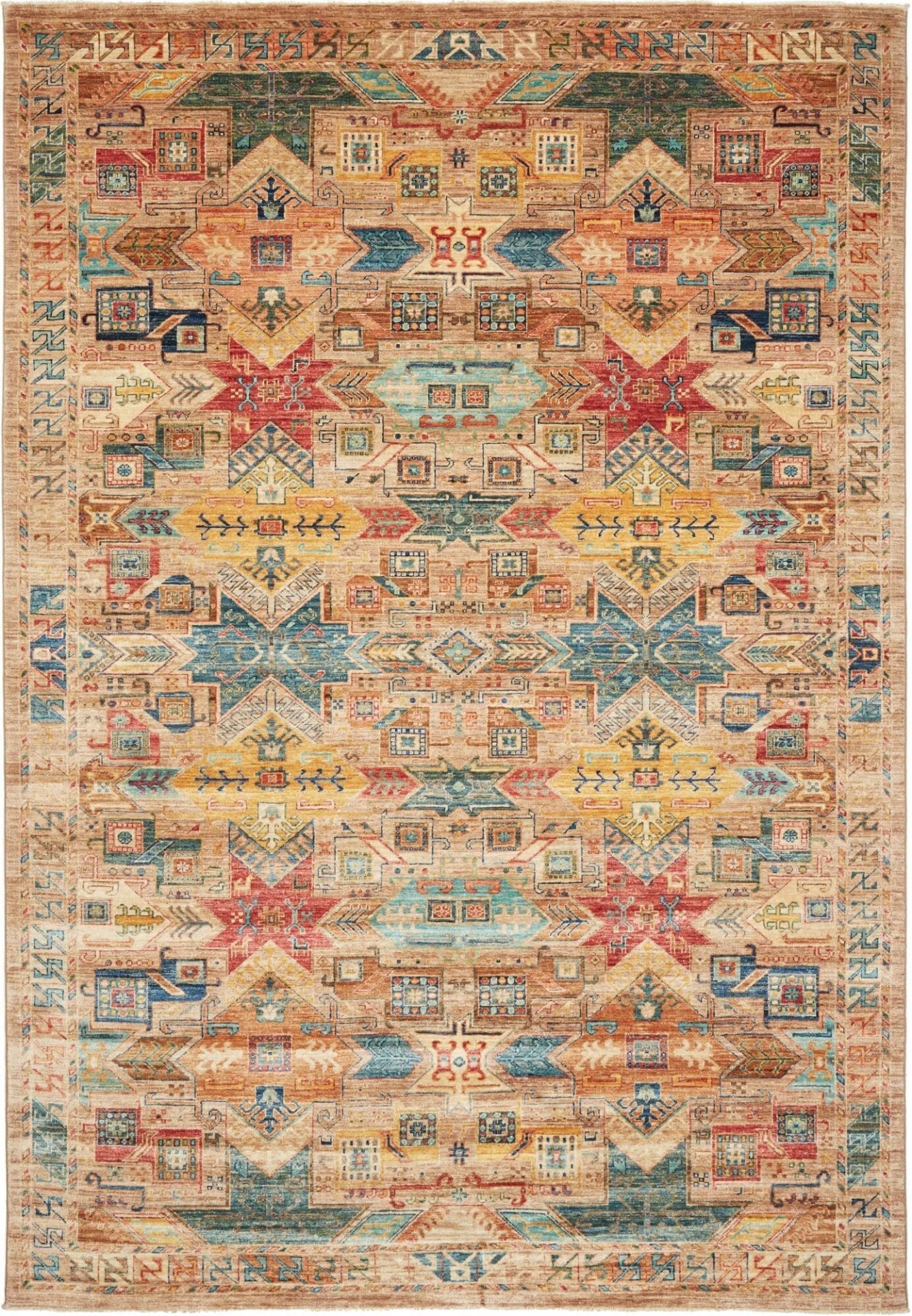 Samarkand Tribal Teppich 210 x 296cm aus Schurwolle, handgeknüpft