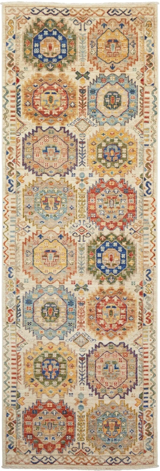 Samarkand Tribal Teppich 80 x 235cm, Schurwolle, handgeknüpft
