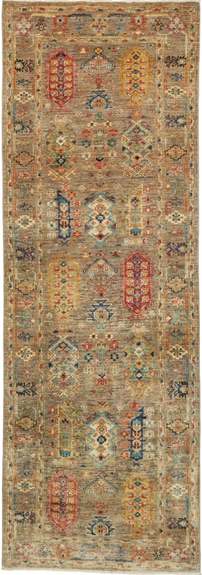 Samarkand Tribal Teppich 81 x 232cm, handgeknüpft, Schurwolle