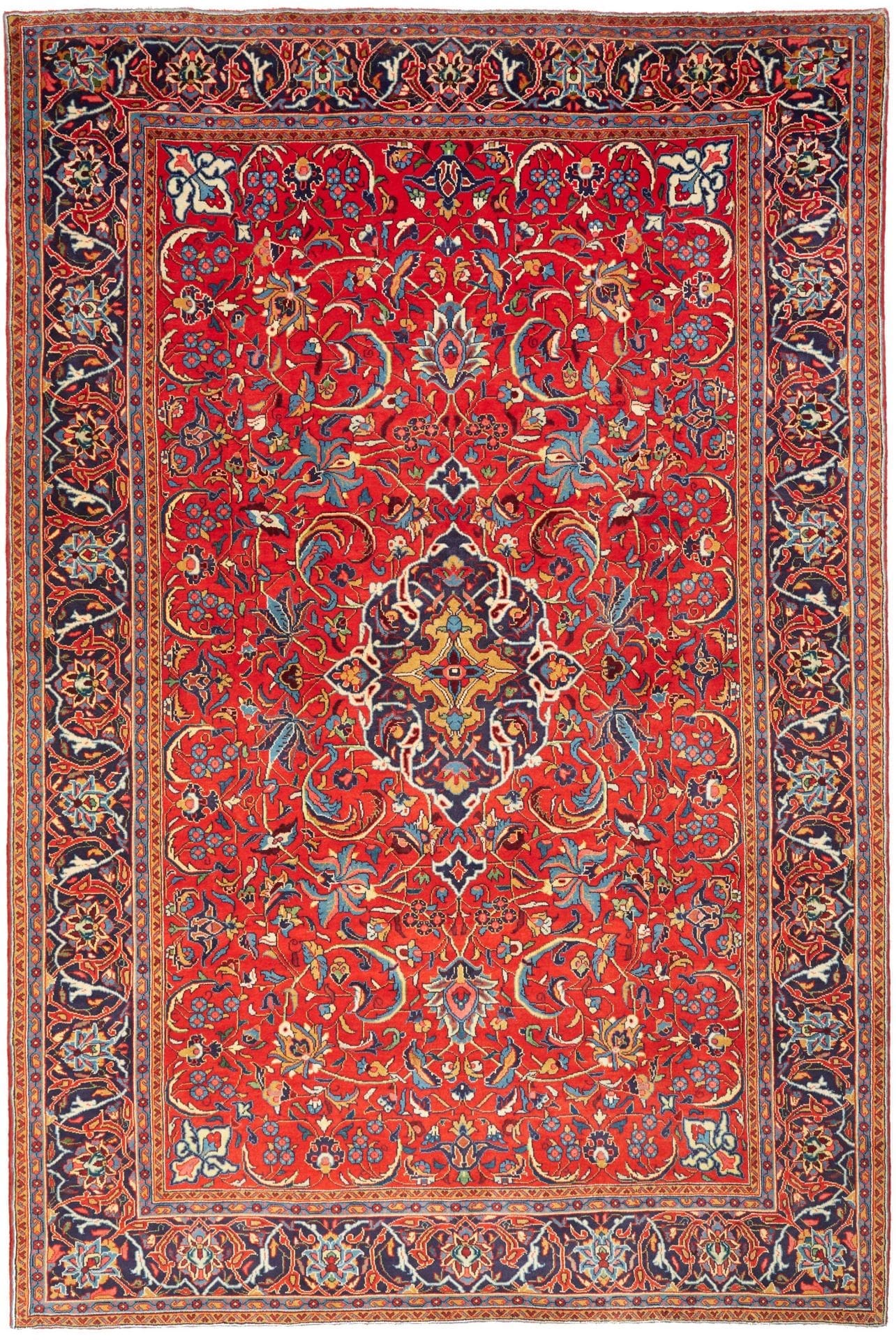 Sarough Teppich 208 x 310cm, florales Design, handgeknüpft