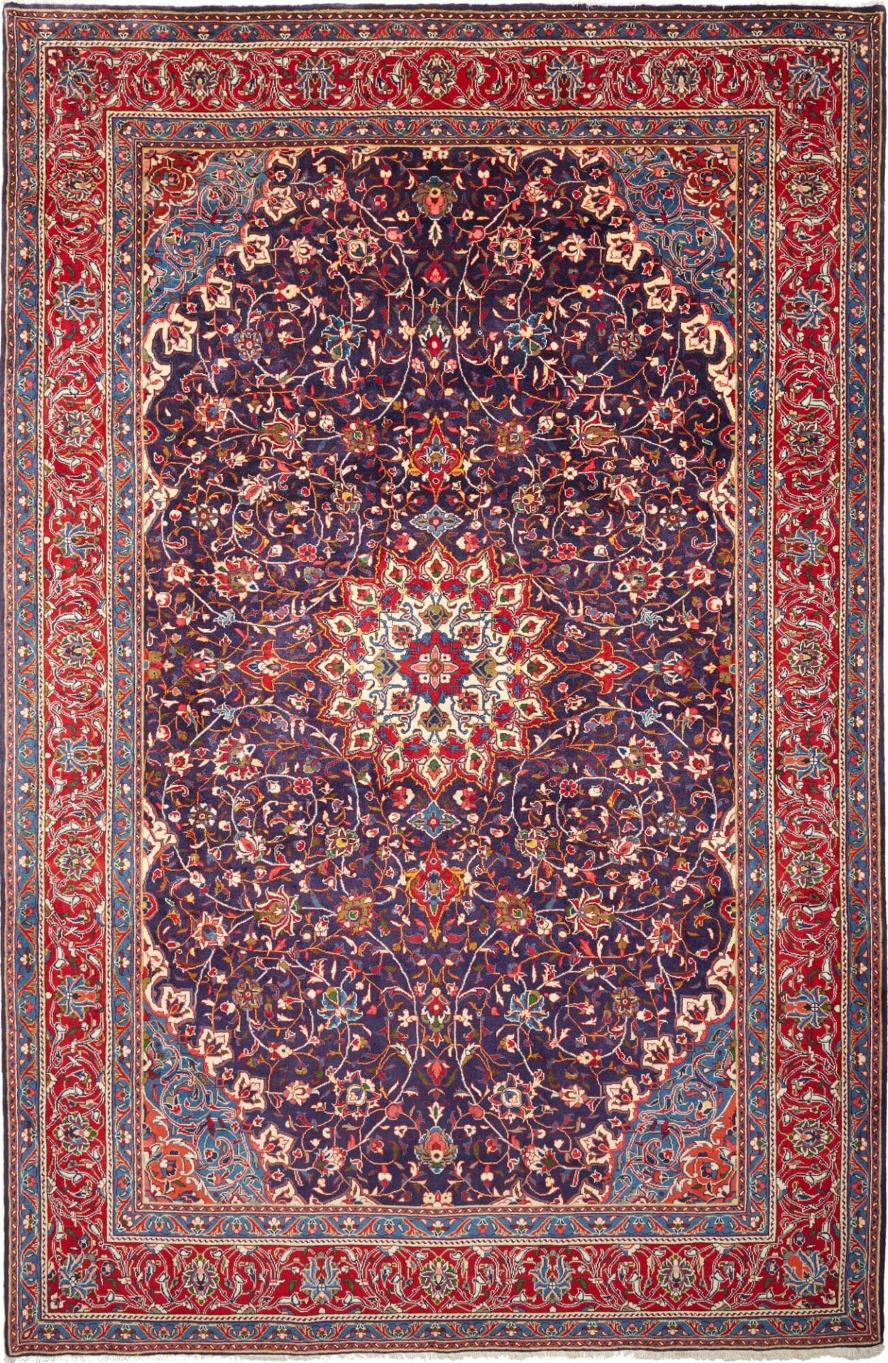 Sarough Teppich 223 x 343cm, florale Muster, handgeknüpft