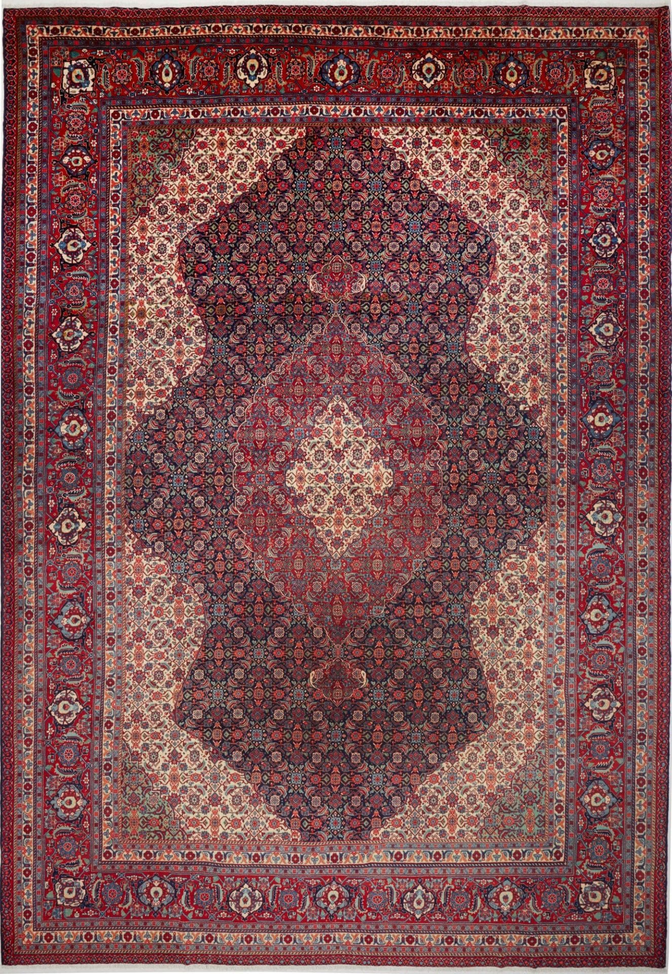 Sarough Teppich 282 x 398 cm, florales Design, handgeknüpft