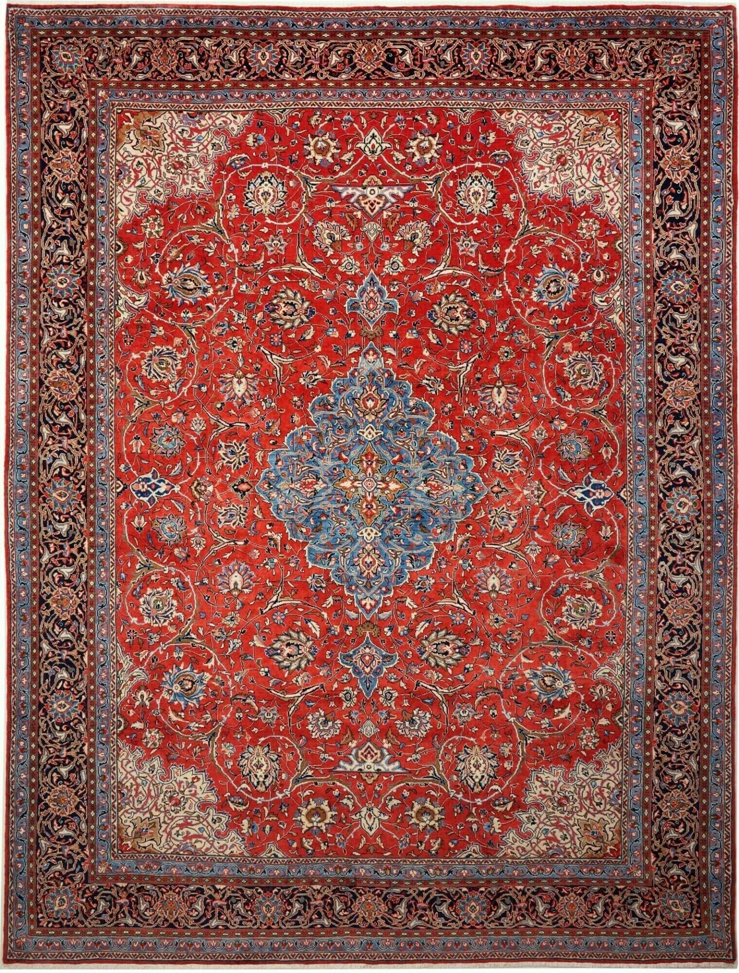 Sarough Teppich 283 x 365 cm, handgeknüpft, Schurwolle, floral