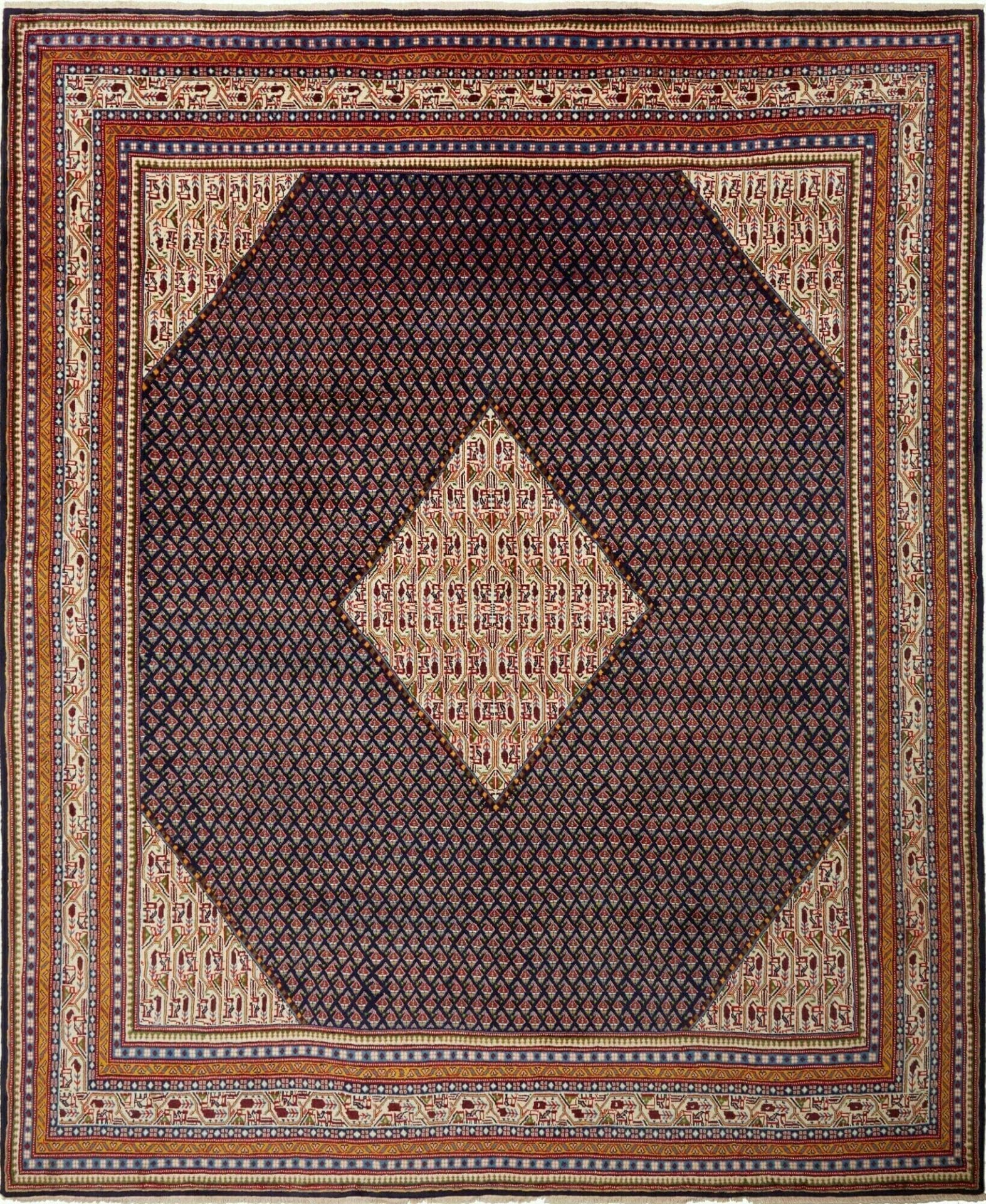 Sarough Teppich 288 x 340cm, florales Design, handgeknüpft