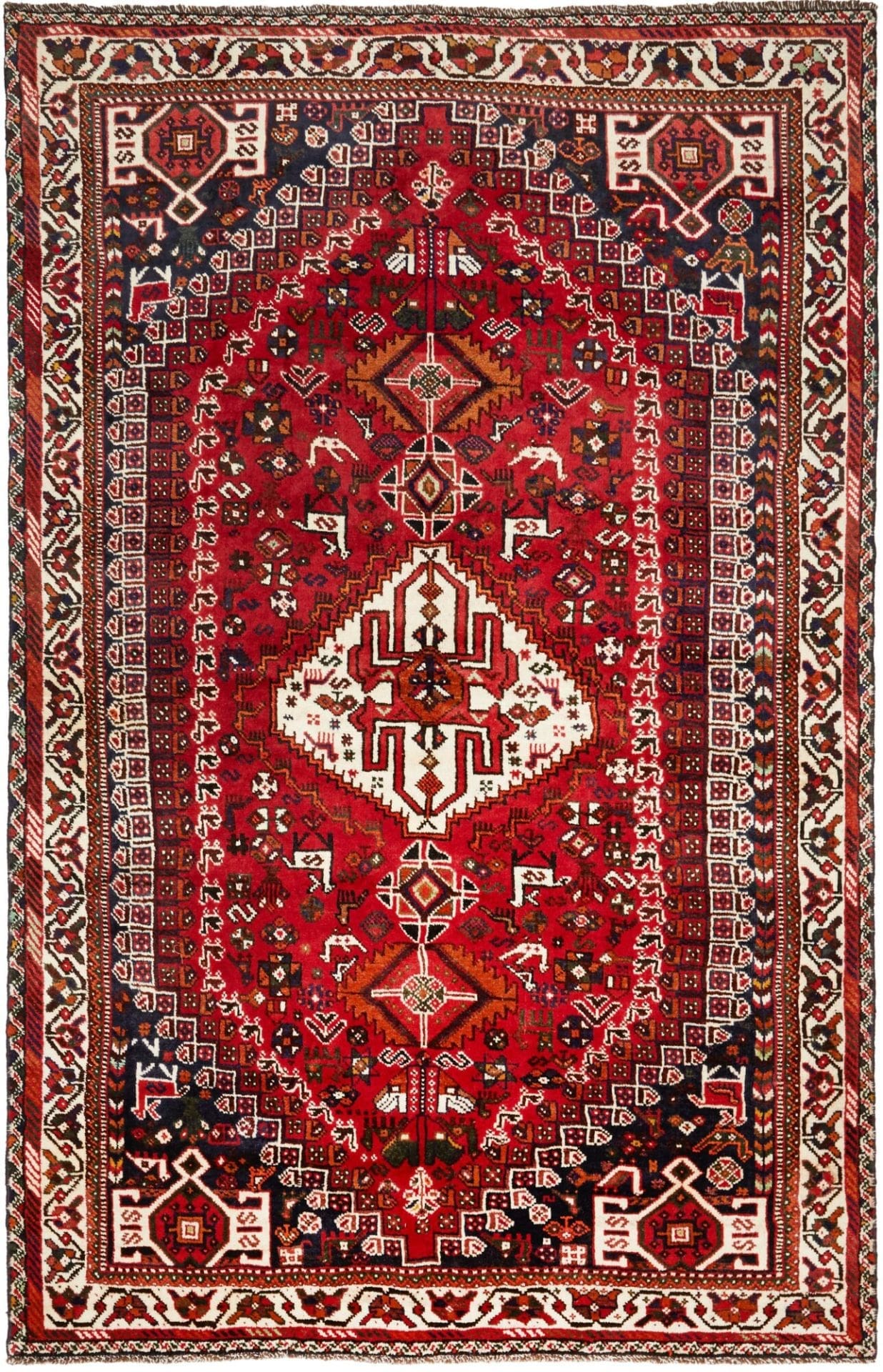 Shiraz Orientteppich 163 x 253cm, handgeknüpft aus Wolle