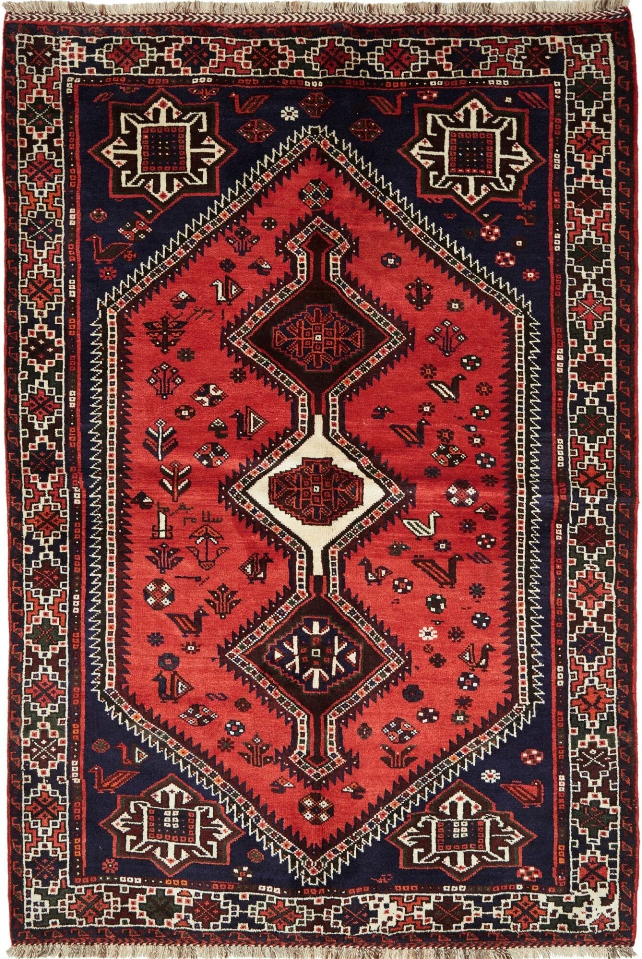 Shiraz Orientteppich 166 x 235cm, Wolle, geometrisches Muster, handgeknüpft