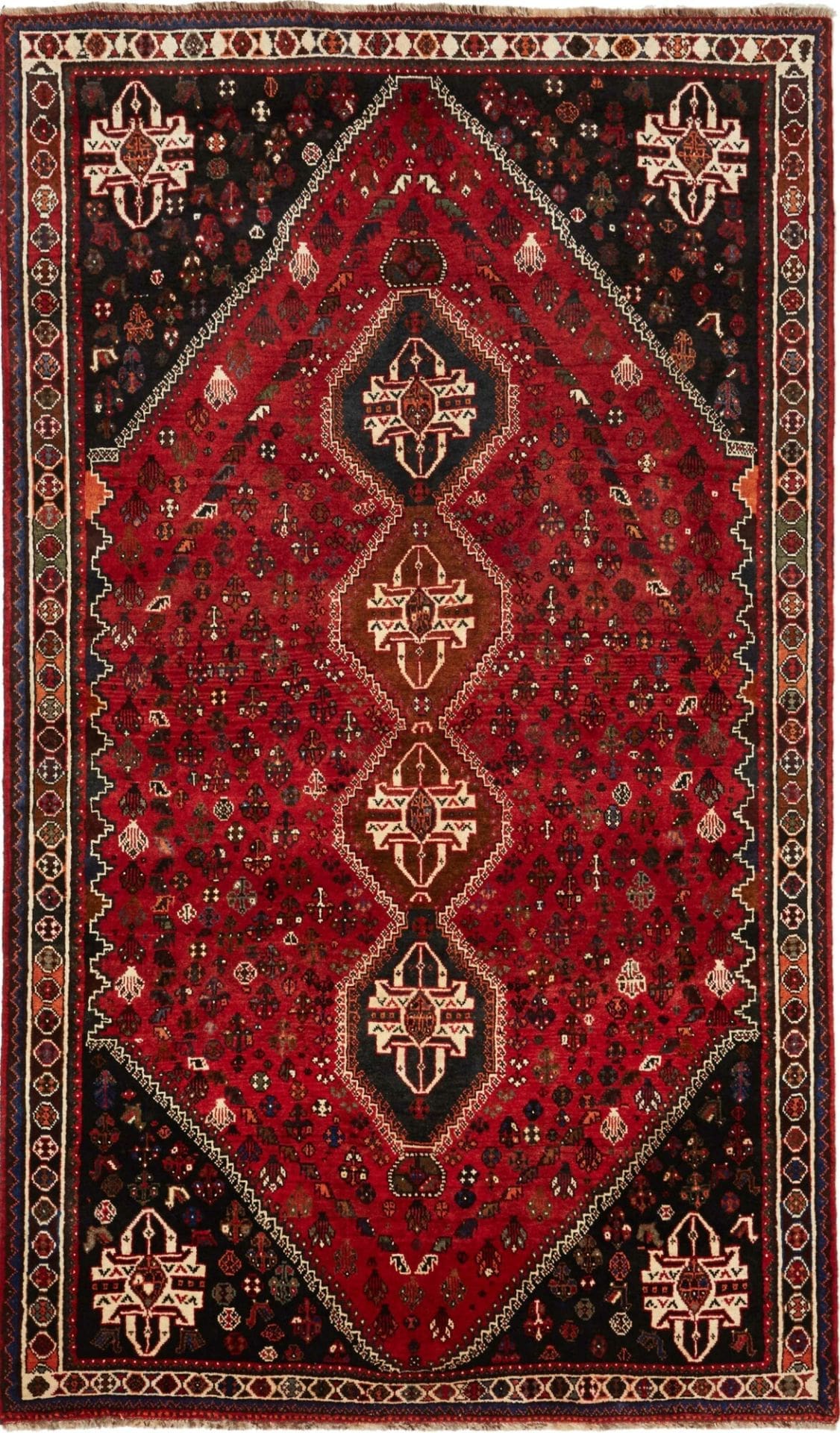 Shiraz Orientteppich 166 x 275cm, Wolle, geometrische Muster, handgeknüpft