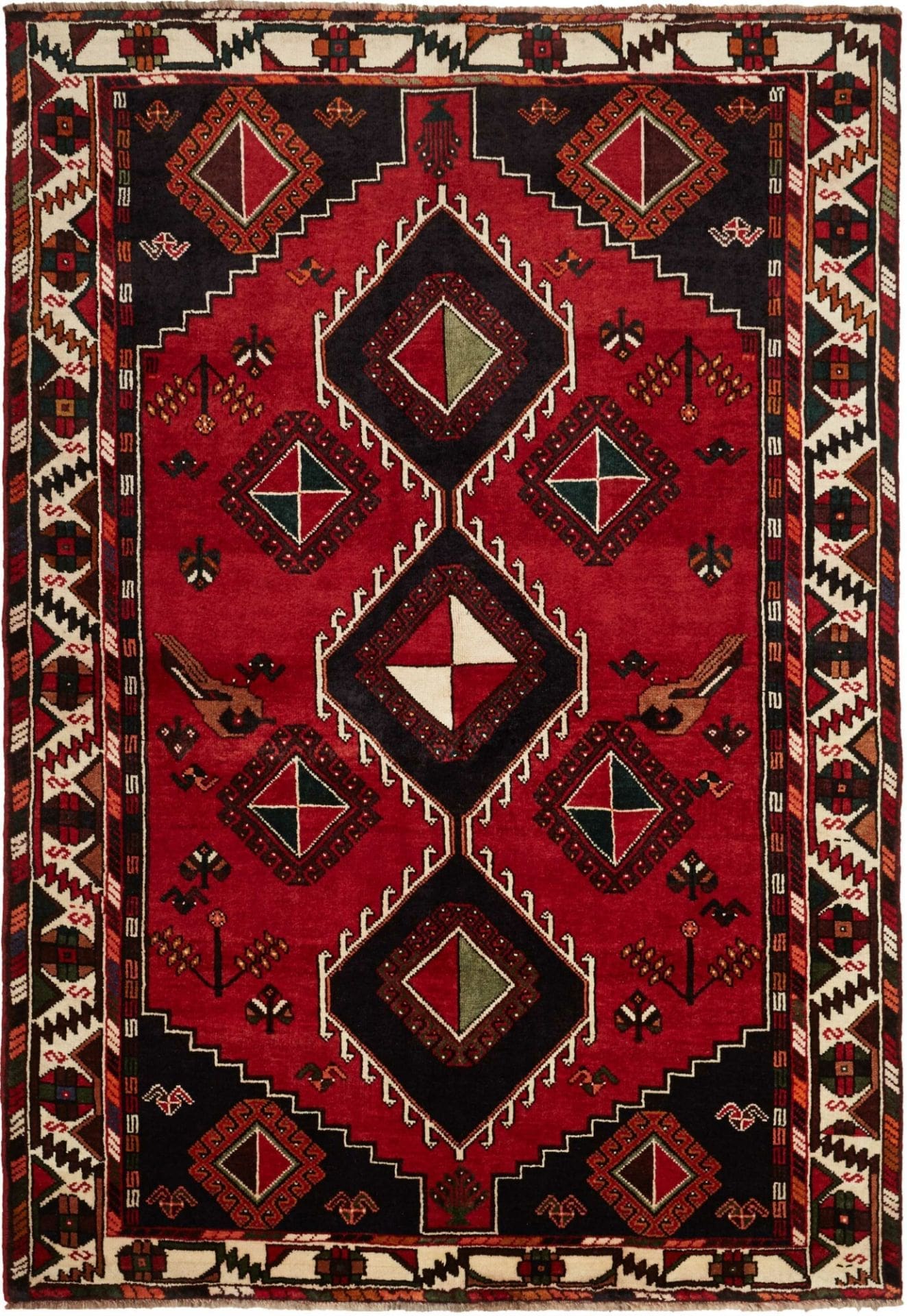 Shiraz Orientteppich 178 x 253 cm | Handgeknüpft aus Wolle