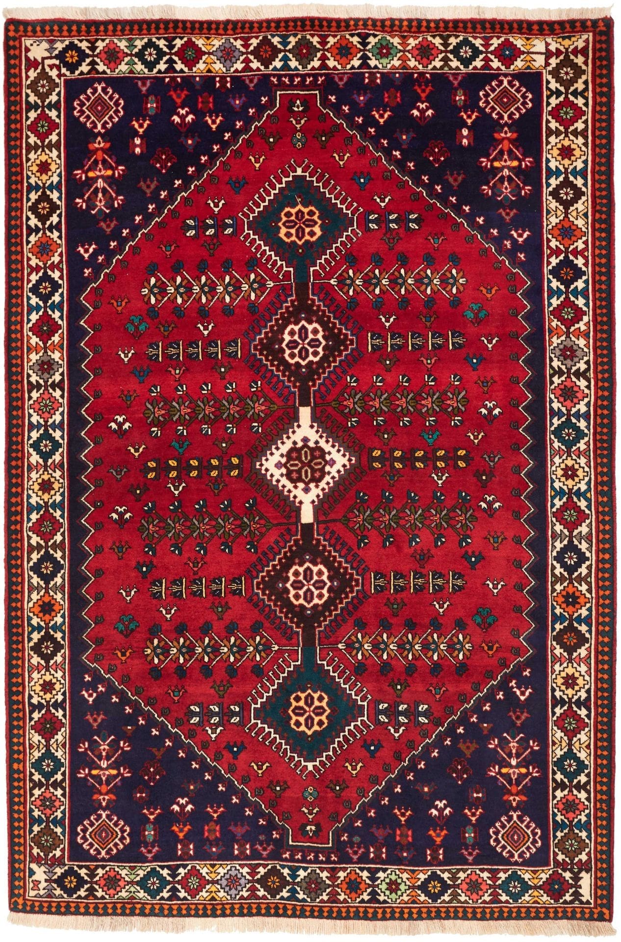 Shiraz Teppich 161 x 237cm - Handgeknüpft aus Wolle, Orientteppich