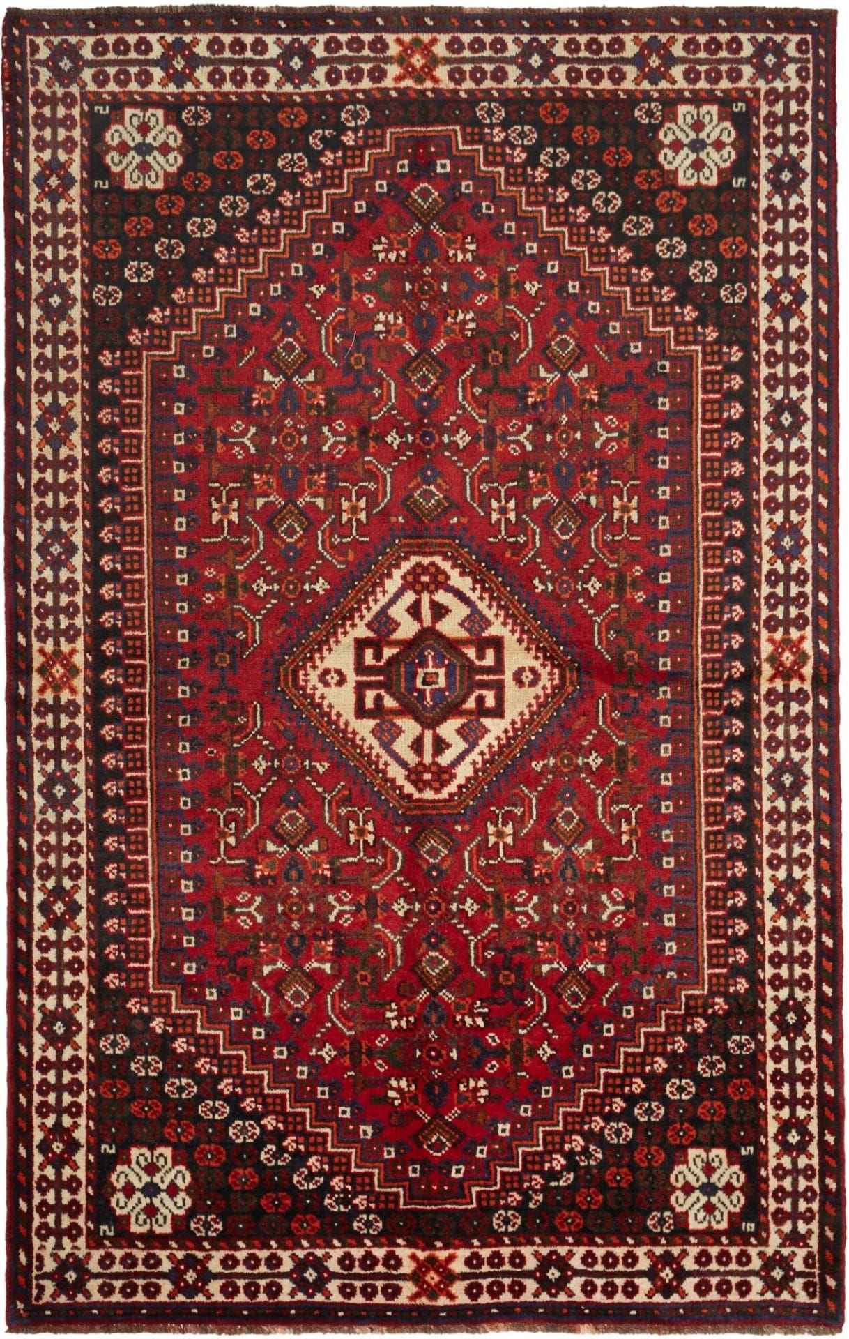 Shiraz Teppich 163 x 253 cm, handgeknüpft, Wolle auf Wolle