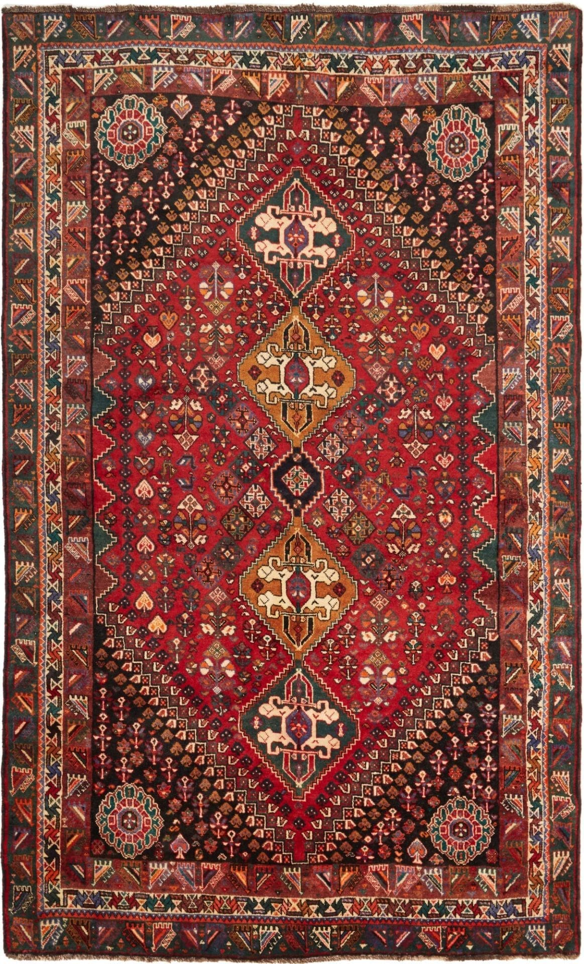 Shiraz Teppich 163 x 267cm, handgeknüpft, aus Schurwolle, Perserteppich