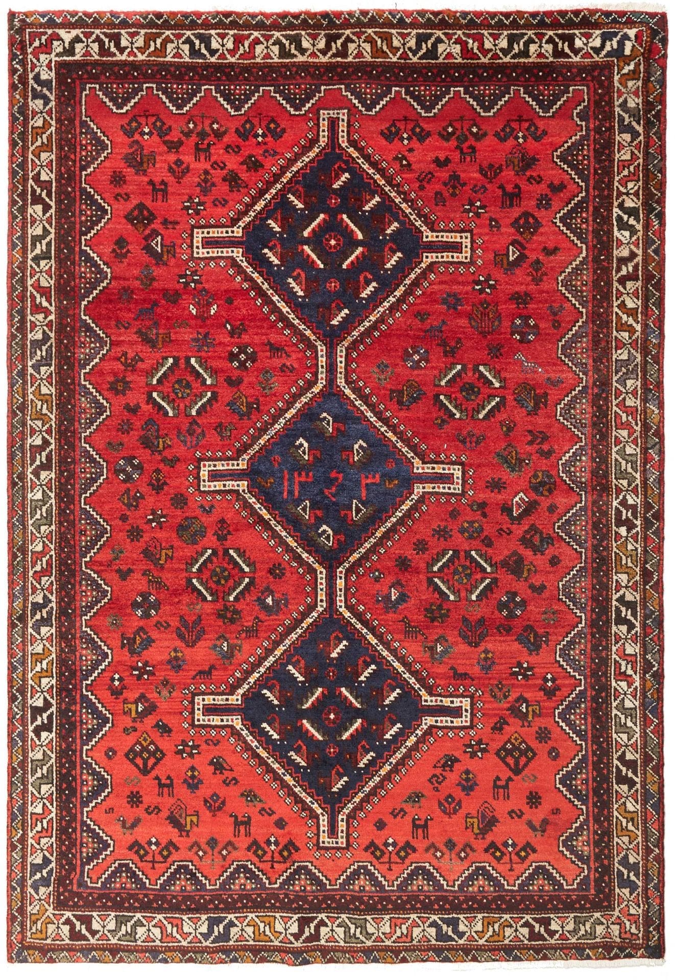 Shiraz Teppich 173 x 248 cm, Handgeknüpft aus Schurwolle, Perserteppich