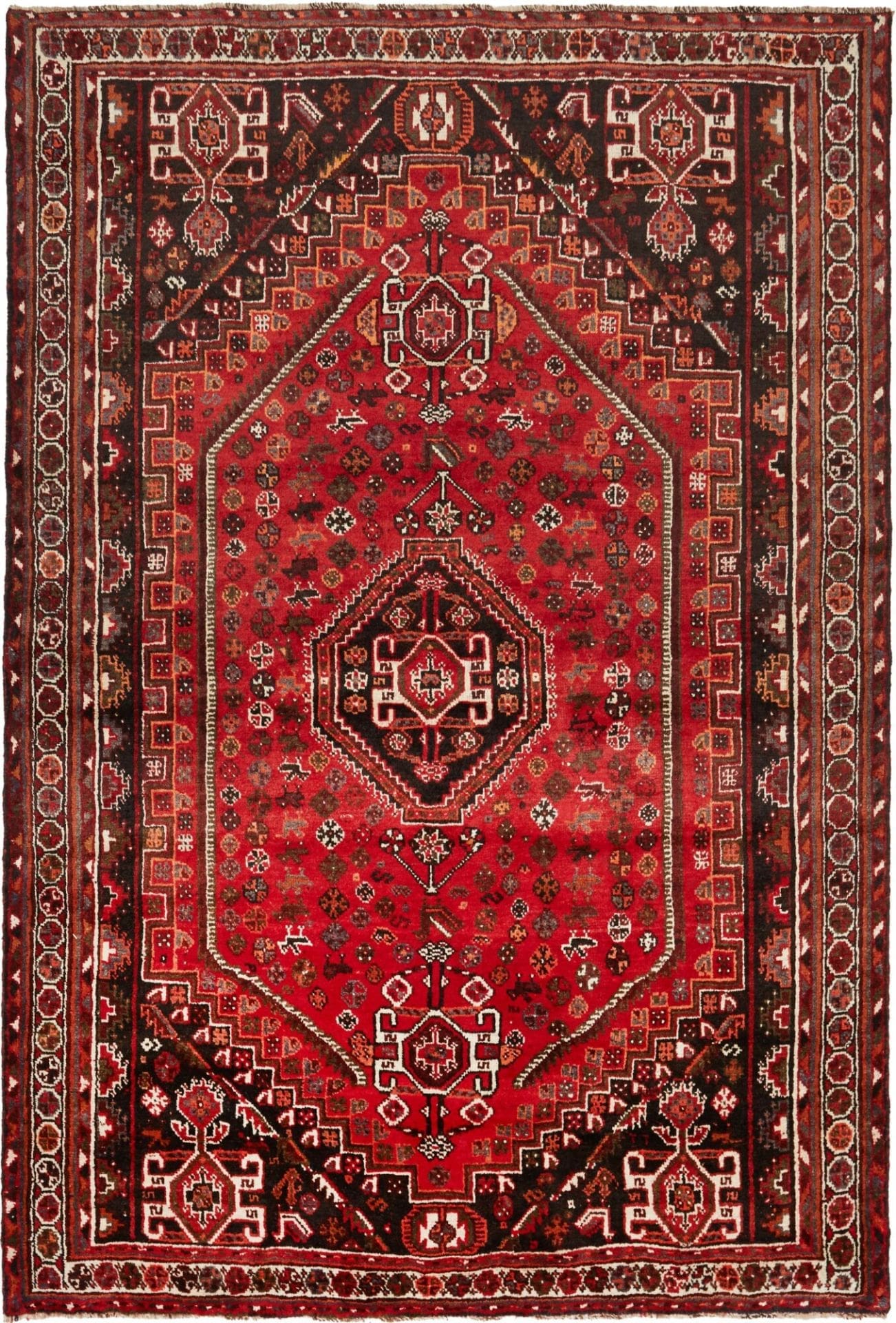 Shiraz Teppich 173 x 250 cm, handgeknüpft, Wolle auf Wolle