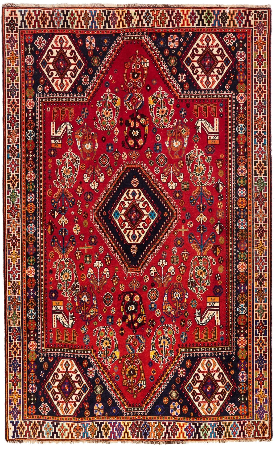 Shiraz Teppich 173 x 278 cm, Wolle auf Wolle, handgeknüpft, Perserteppich