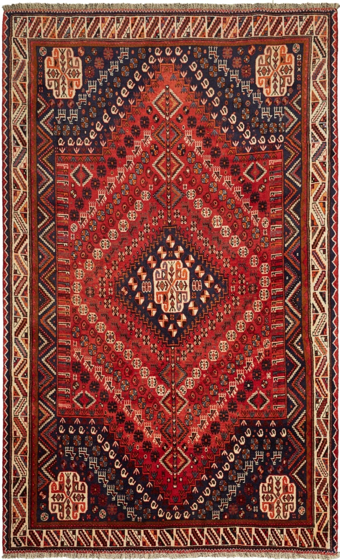 Shiraz Teppich 173 x 280cm, handgeknüpft, Wolle, geometrisch