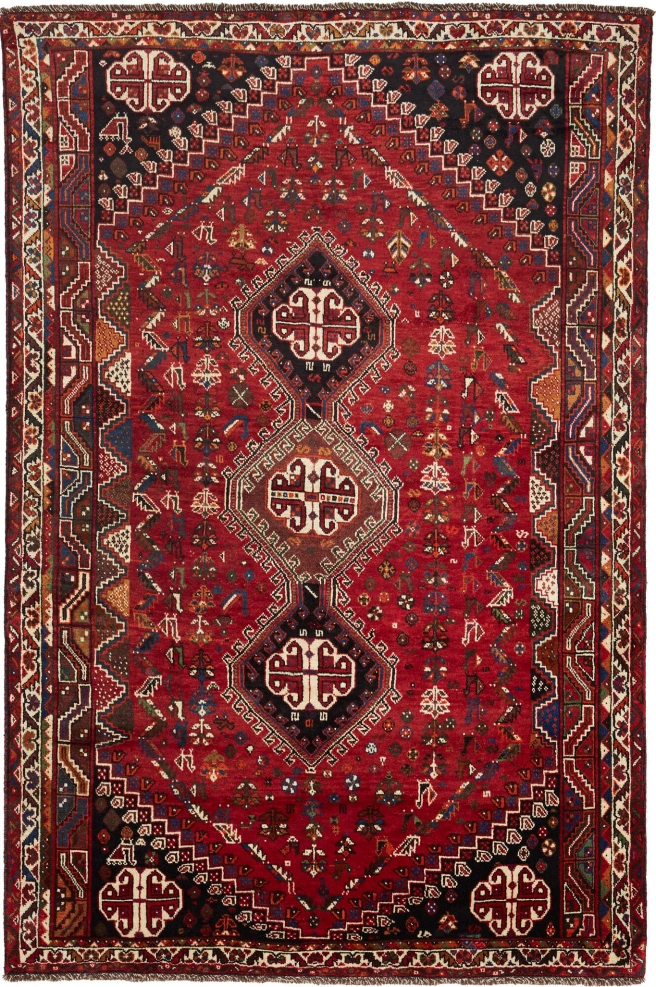 Shiraz Teppich 175 x 260 cm Wolle geometrisch handgeknüpft Perserteppich