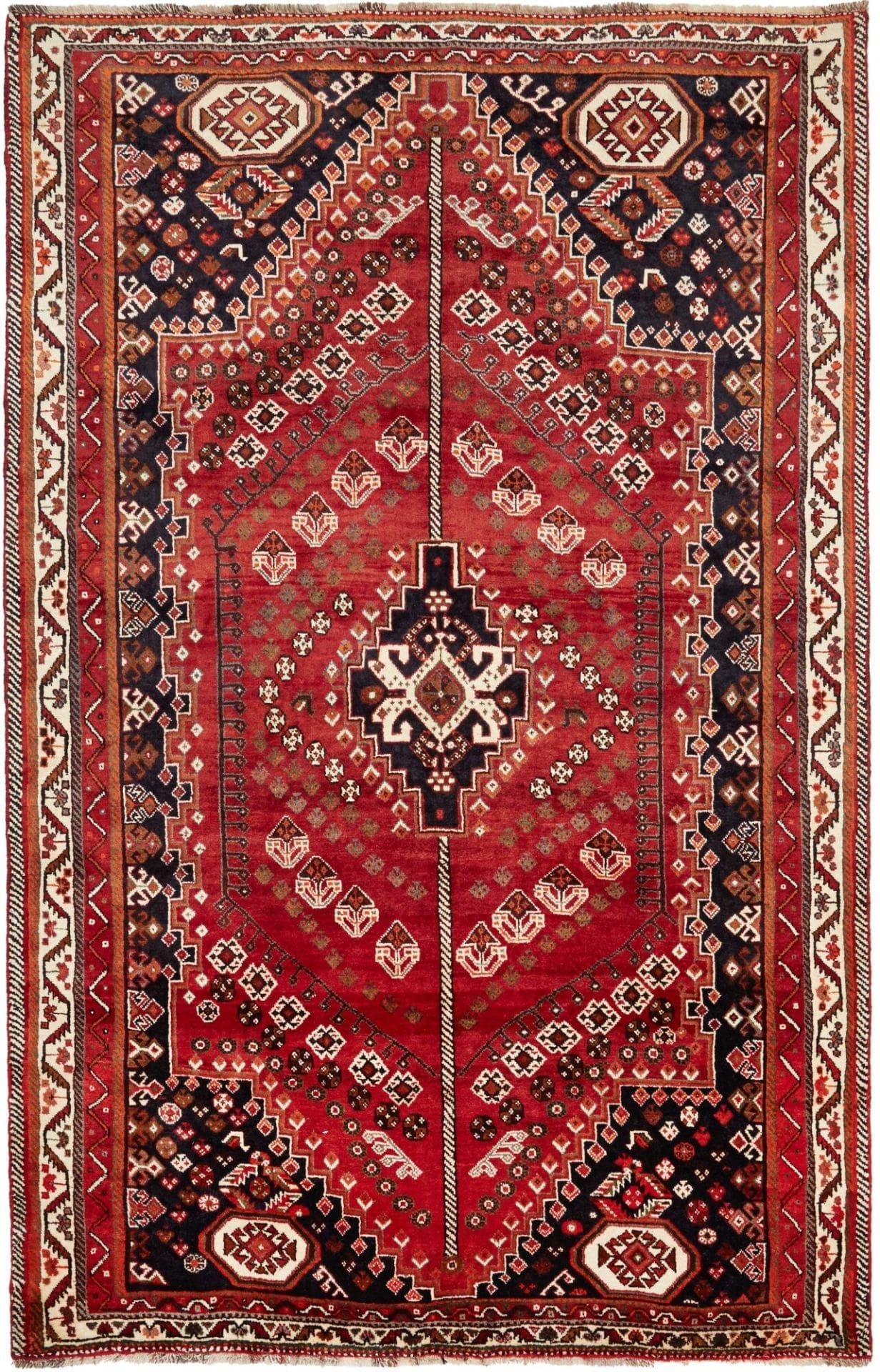 Shiraz Teppich 175 x 268 cm, Wolle auf Wolle, handgeknüpft