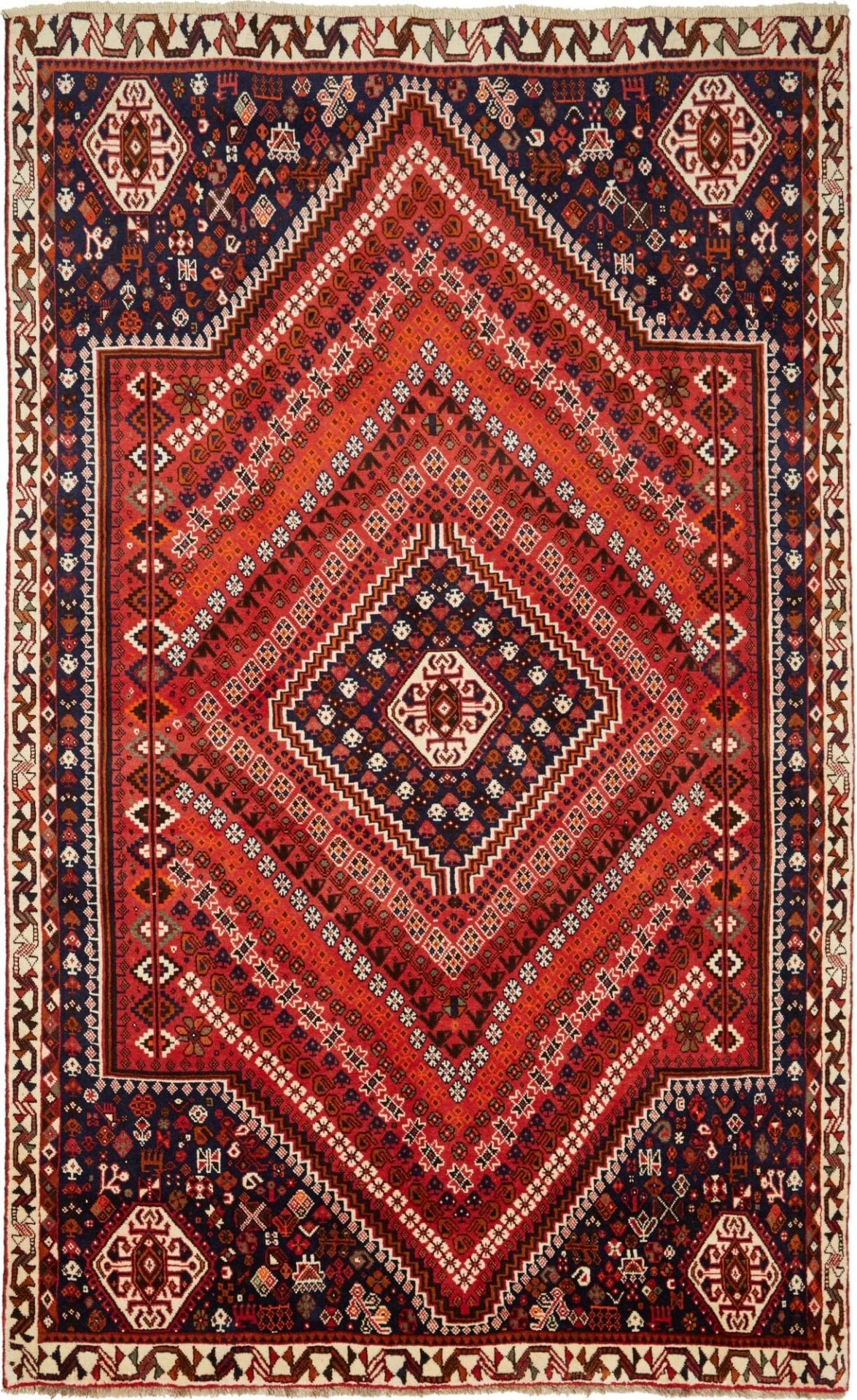 Shiraz Teppich 175 x 285 cm – Wolle handgeknüpft, geometrisches Muster