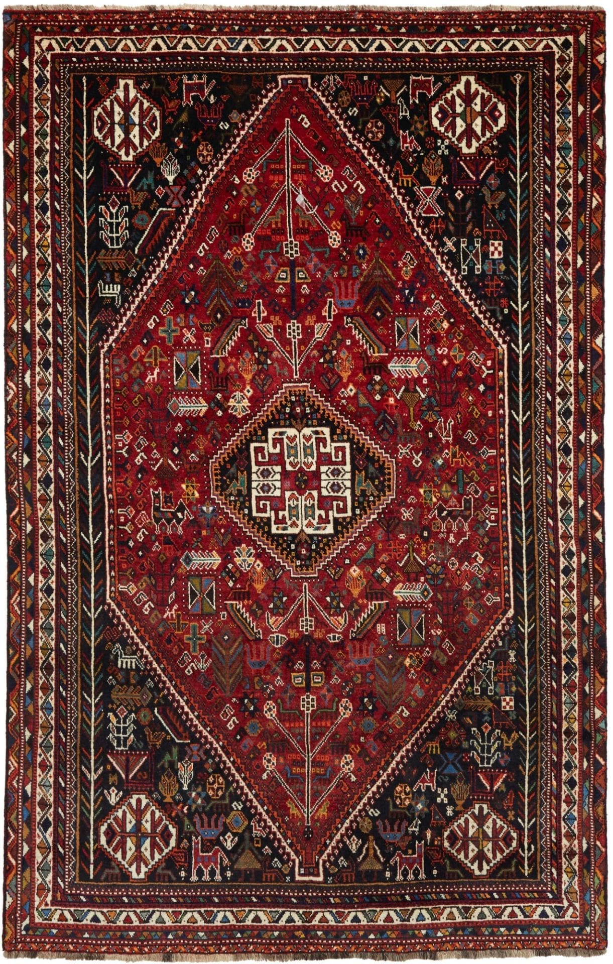 Shiraz Teppich 177 x 274cm - Handgeknüpft, Wolle auf Wolle, Perserteppich