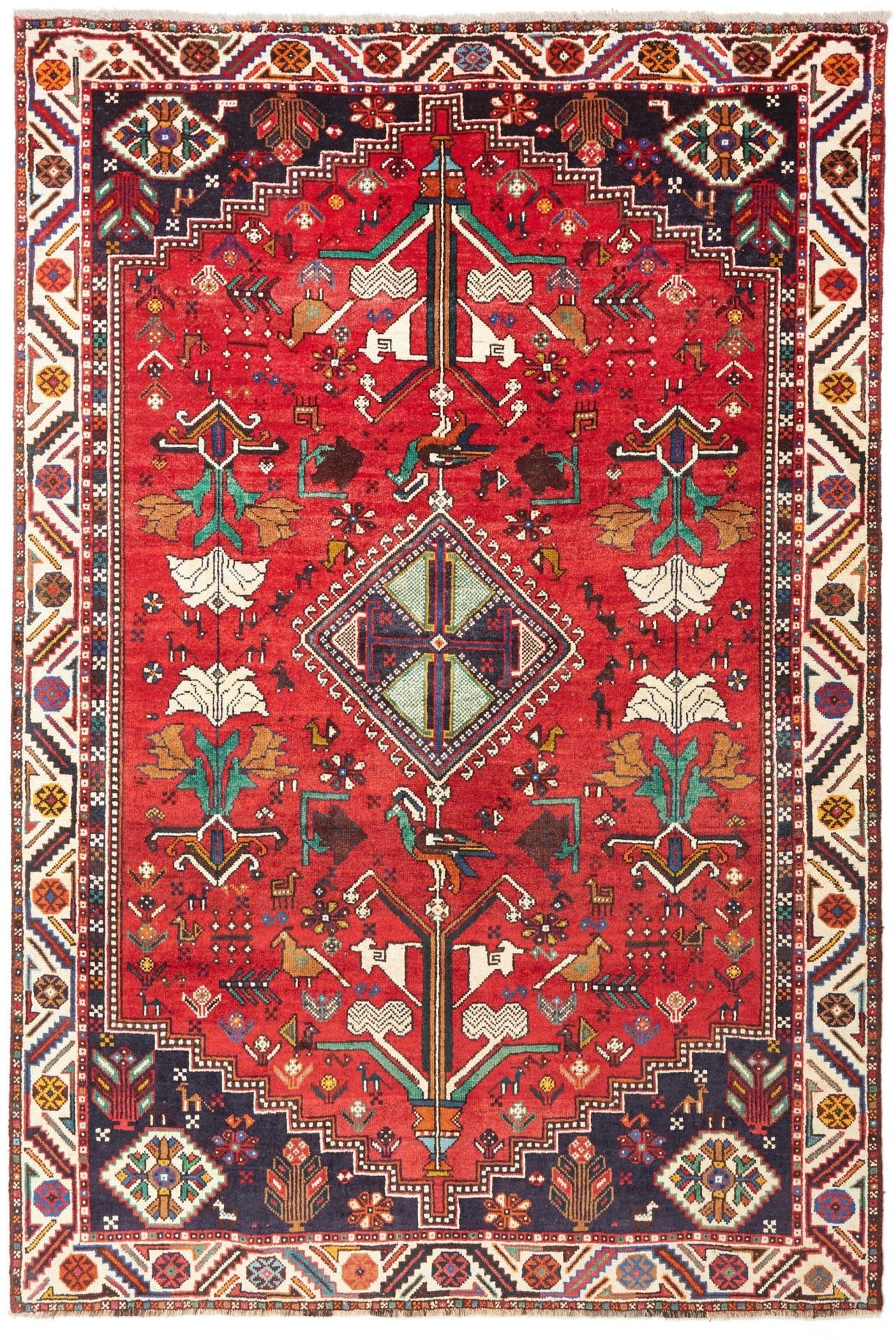 Shiraz Teppich 178 x 260 cm | Handgeknüpft aus Schurwolle