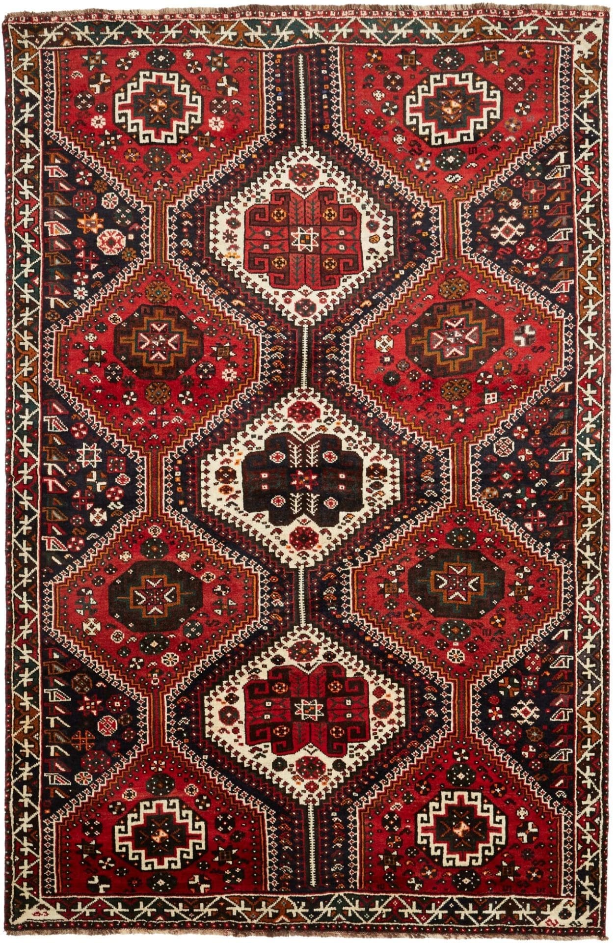 Shiraz Teppich 178 x 267 cm in Wolle, handgeknüpft, Perserteppich